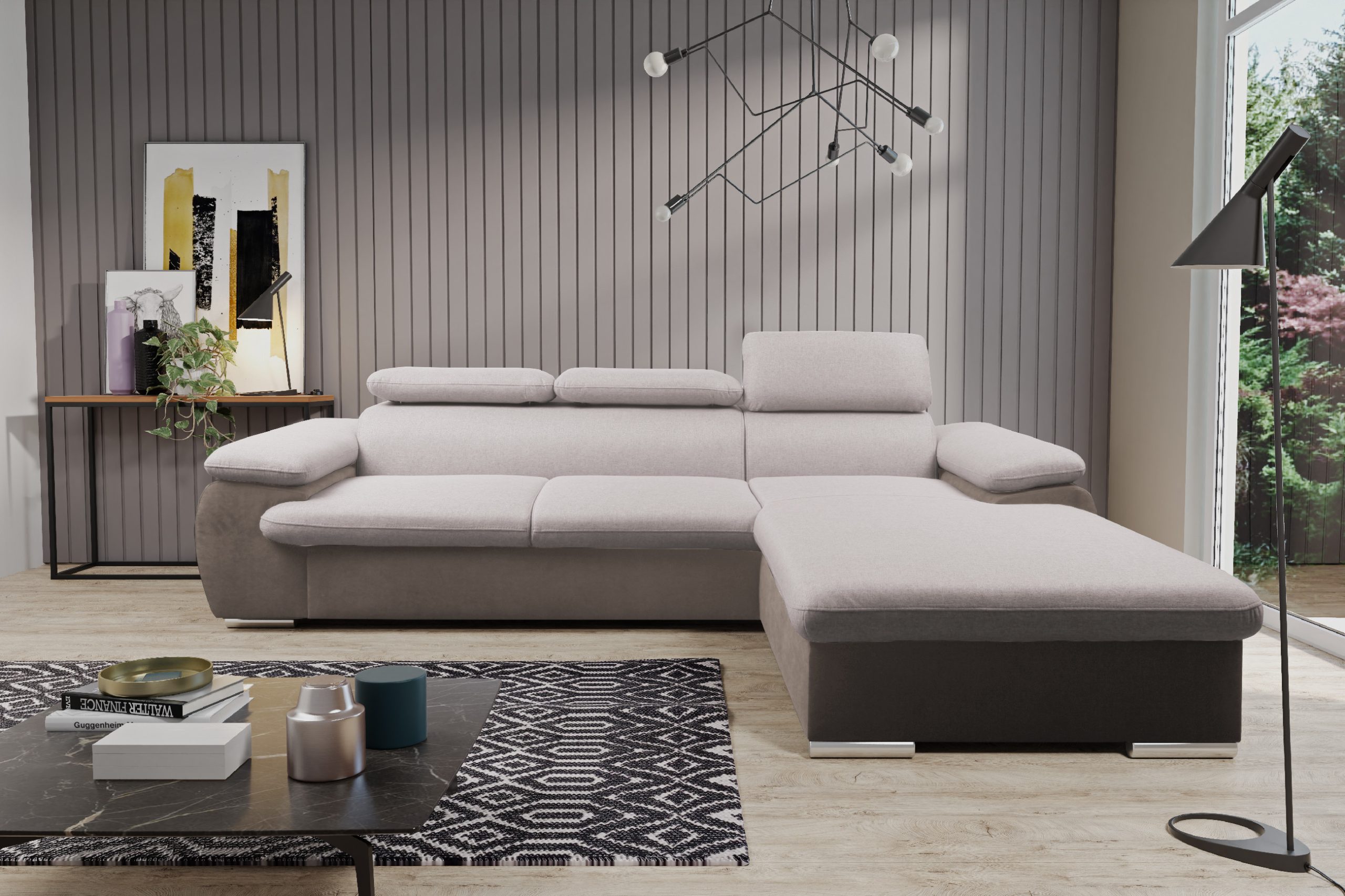 Sedací souprava Coast v pravé variantě a v kombinaci látek Stark 371 / Trend 4 Provedení: Pravá varianta