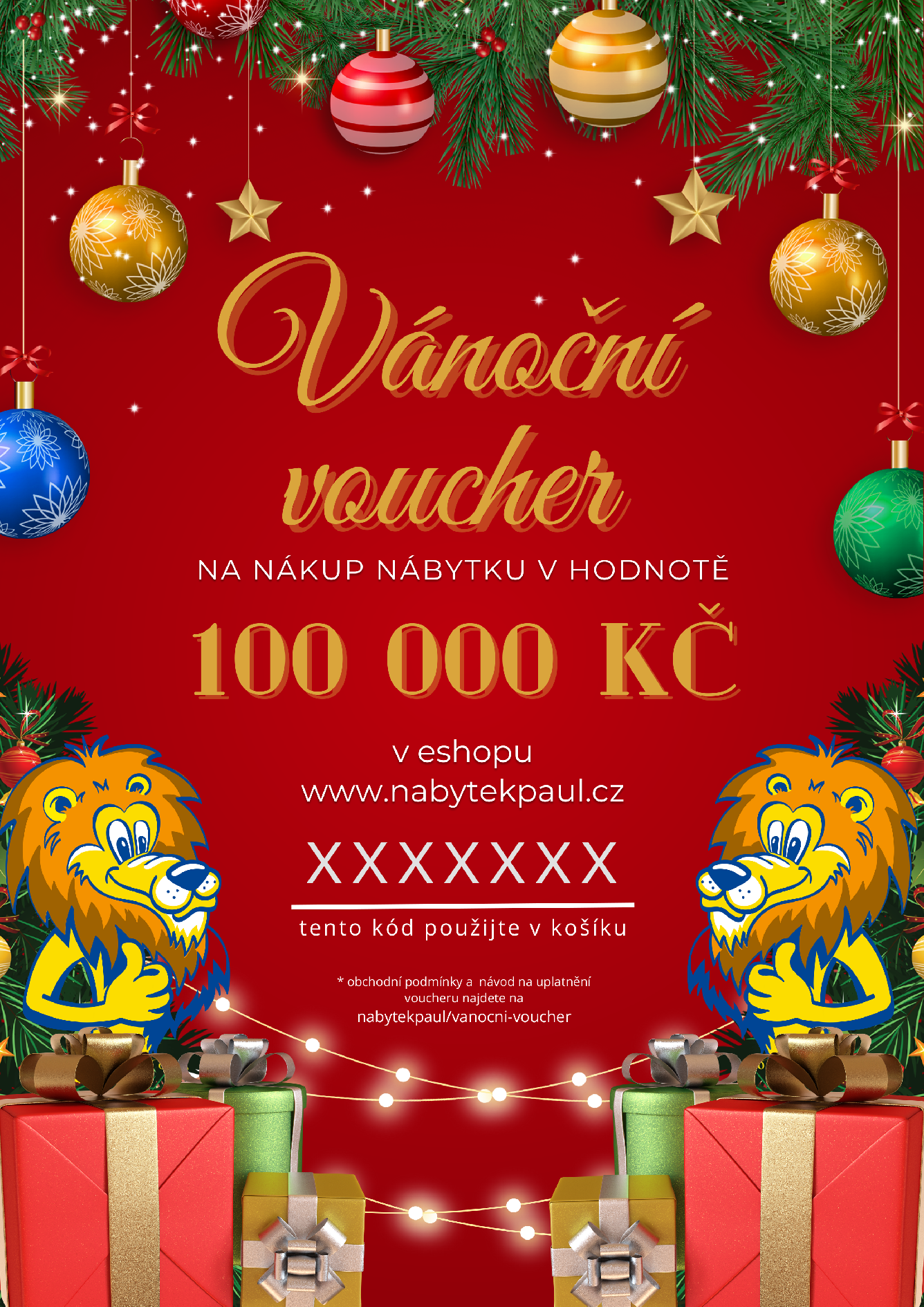 Dárkový voucher na nákup nábytku Hodnoty voucheru: 100000Kč