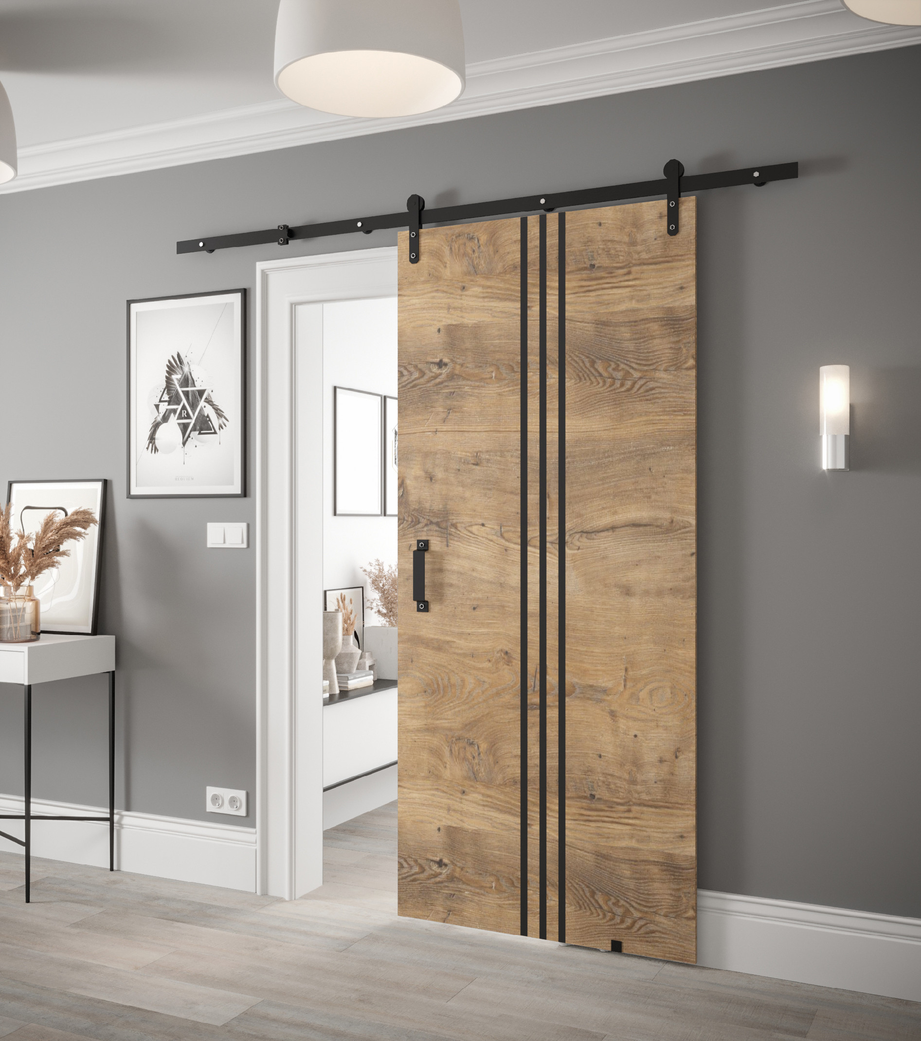 Posuvné dveře Loftiko V Dveře: Kaštan