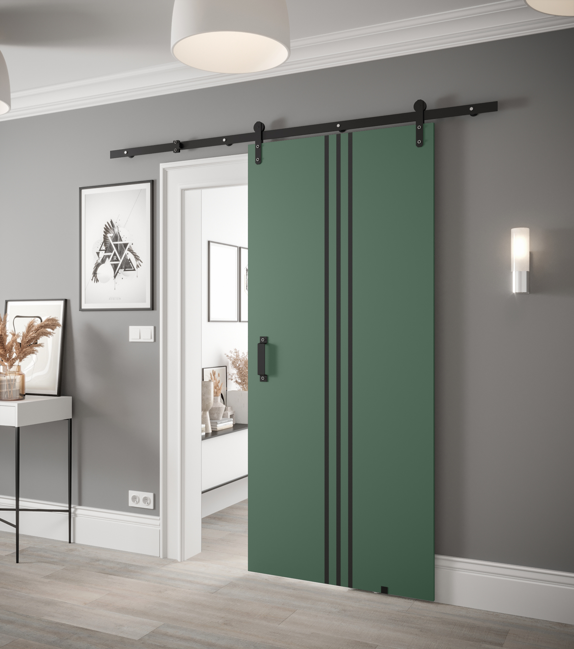 Posuvné dveře Loftiko V Dveře: Tmavě zelená
