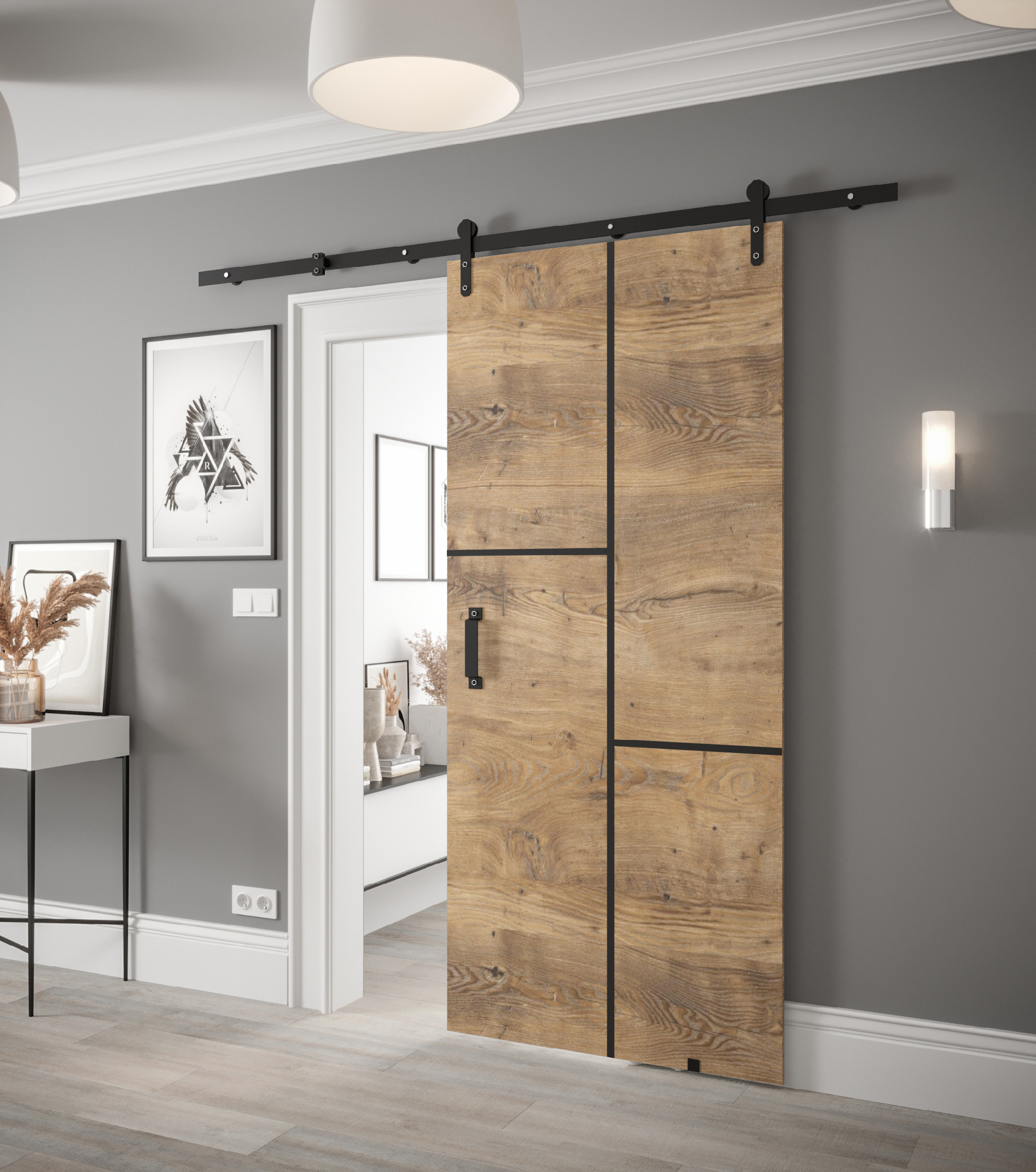 Posuvné dveře Loftiko VII Dveře: Kaštan