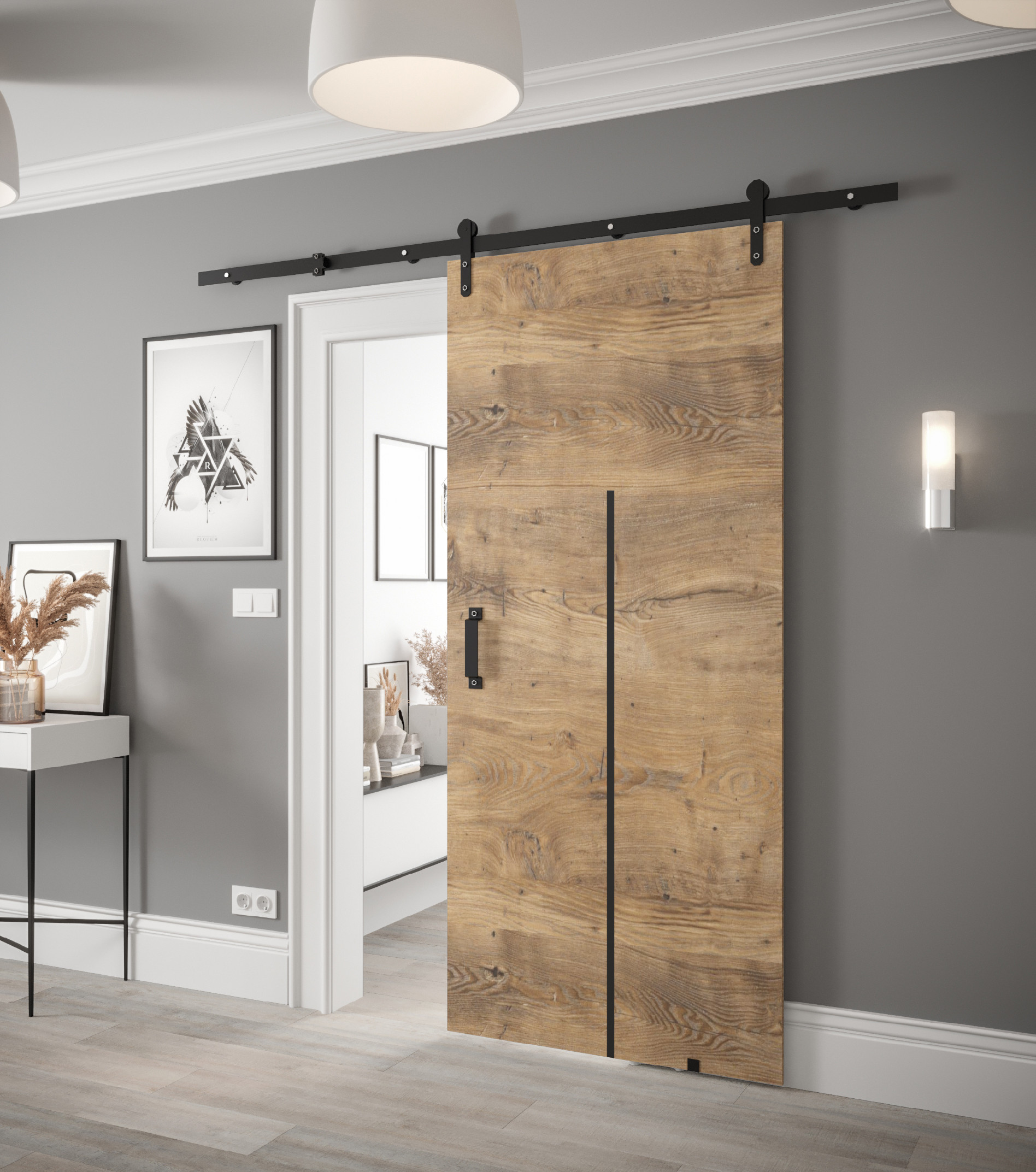 Posuvné dveře Loftiko X Dveře: Kaštan