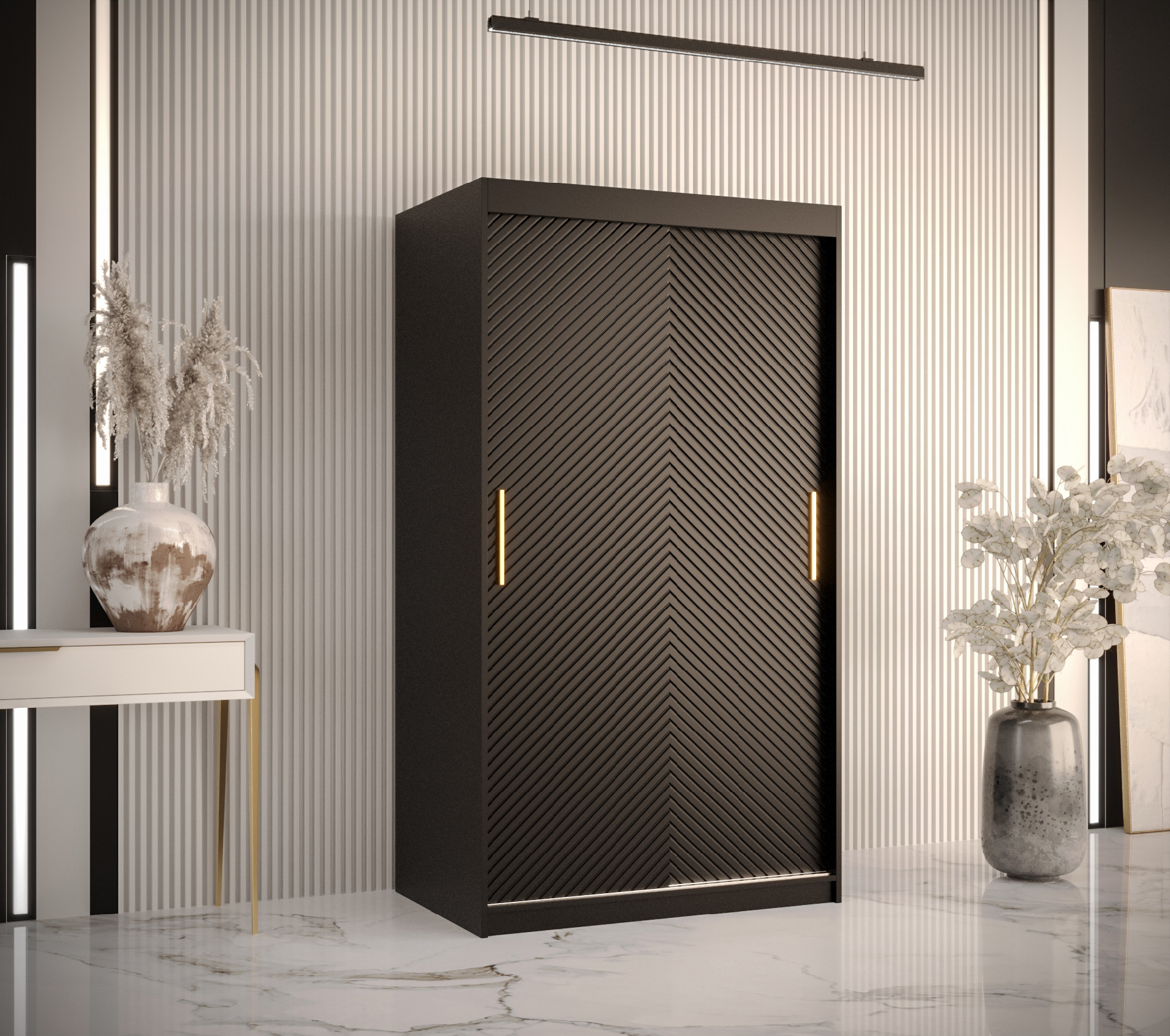 Šatní skříň Abi Riflo Slim Jodelka 1 Barva korpusu: Černá