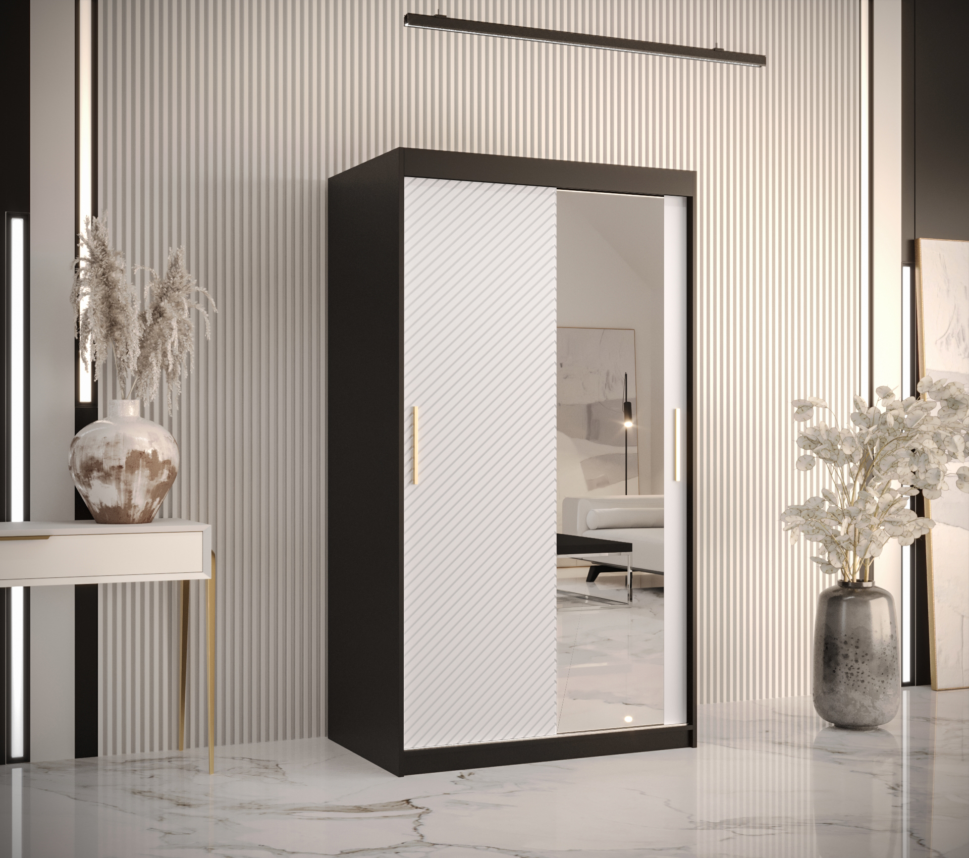 Šatní skříň Abi Riflo Slim Jodelka 2 Barva korpusu: Černá