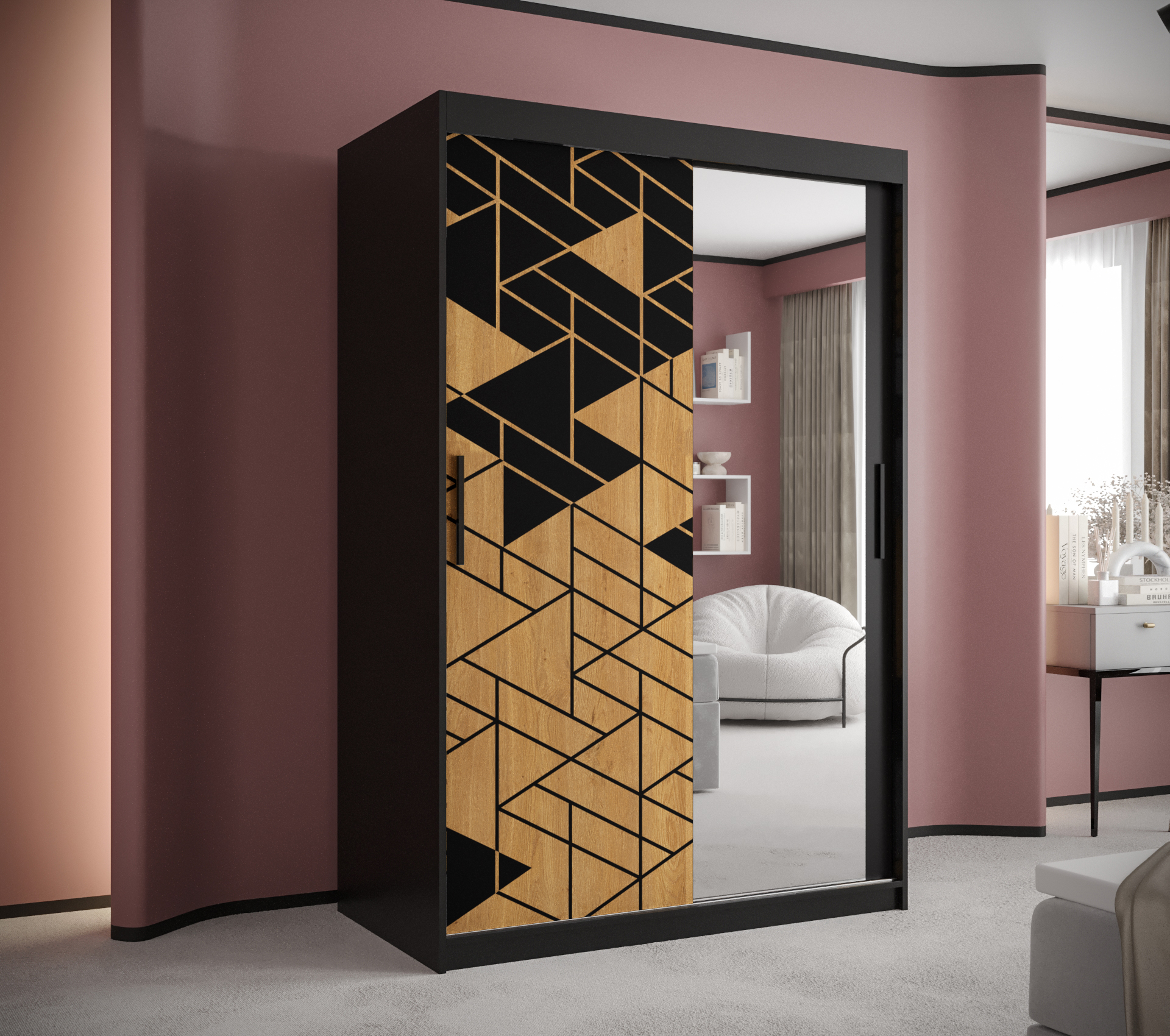 Šatní skříň Abi Santiago 2 Barva korpusu: Černá