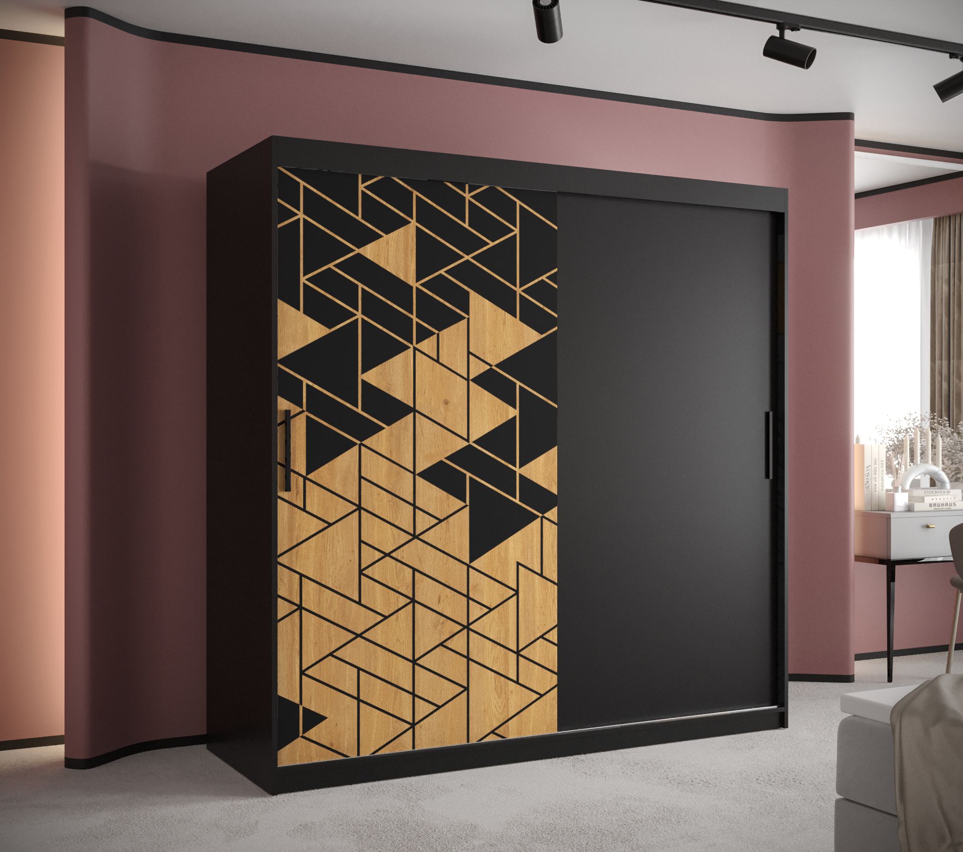 Šatní skříň Abi Santiago Barva korpusu: Černá