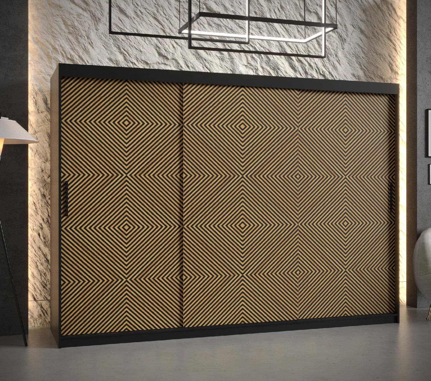 Šatní skříň Abi Seul 1 Barva korpusu: Černá