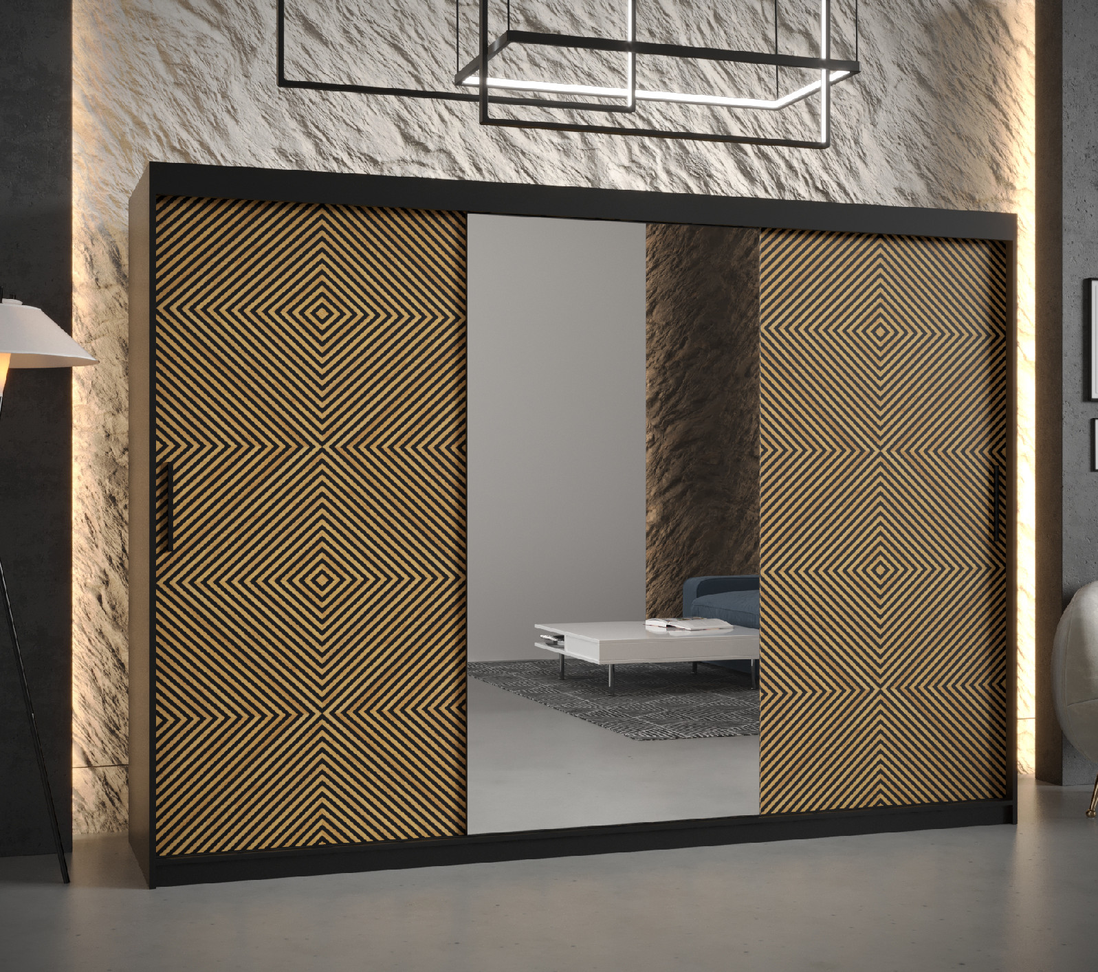 Šatní skříň Abi Seul 2 Barva korpusu: Černá