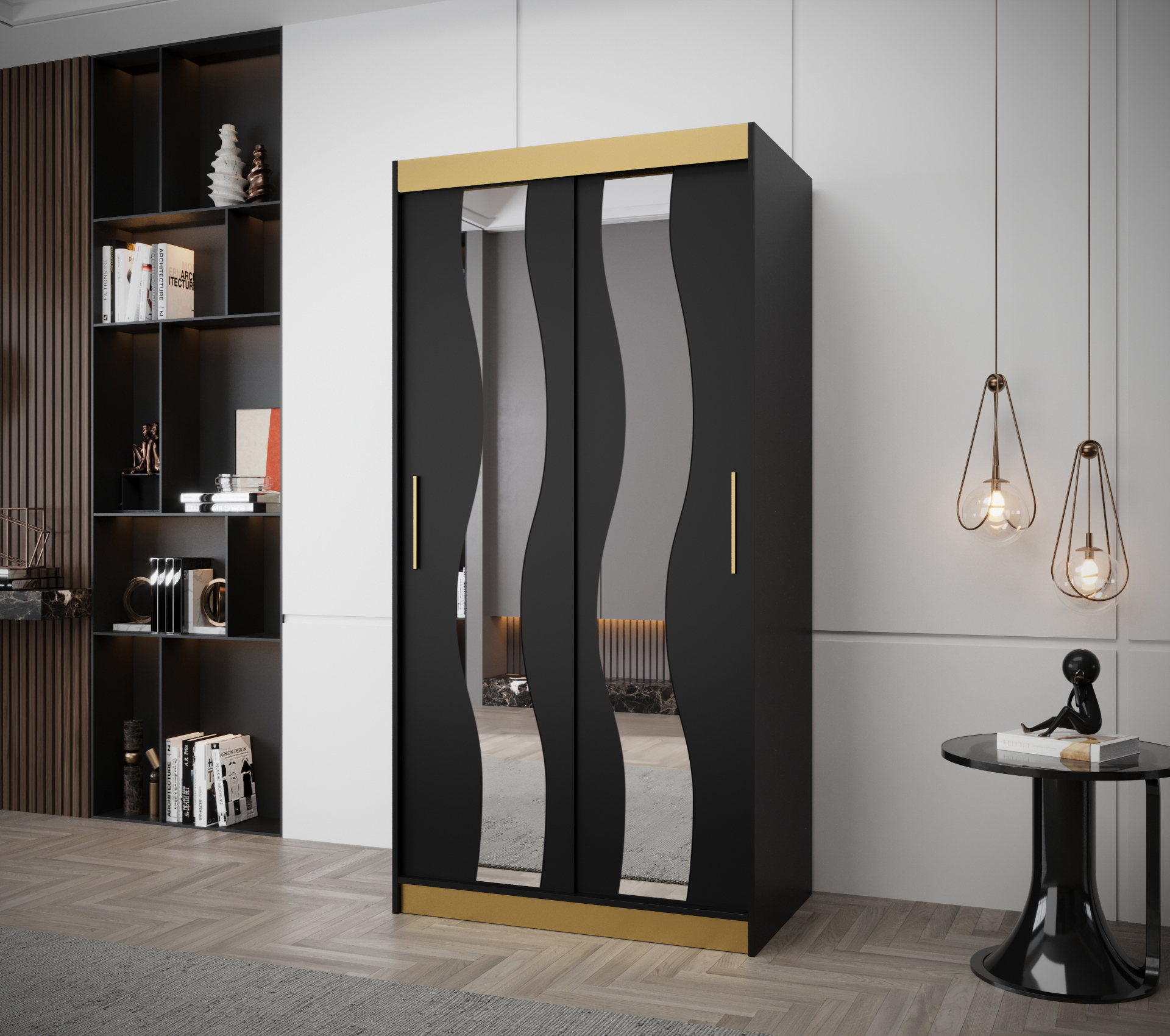 Šatní skříň Abi Sewilla Premium Barva korpusu: Černá + zlatá