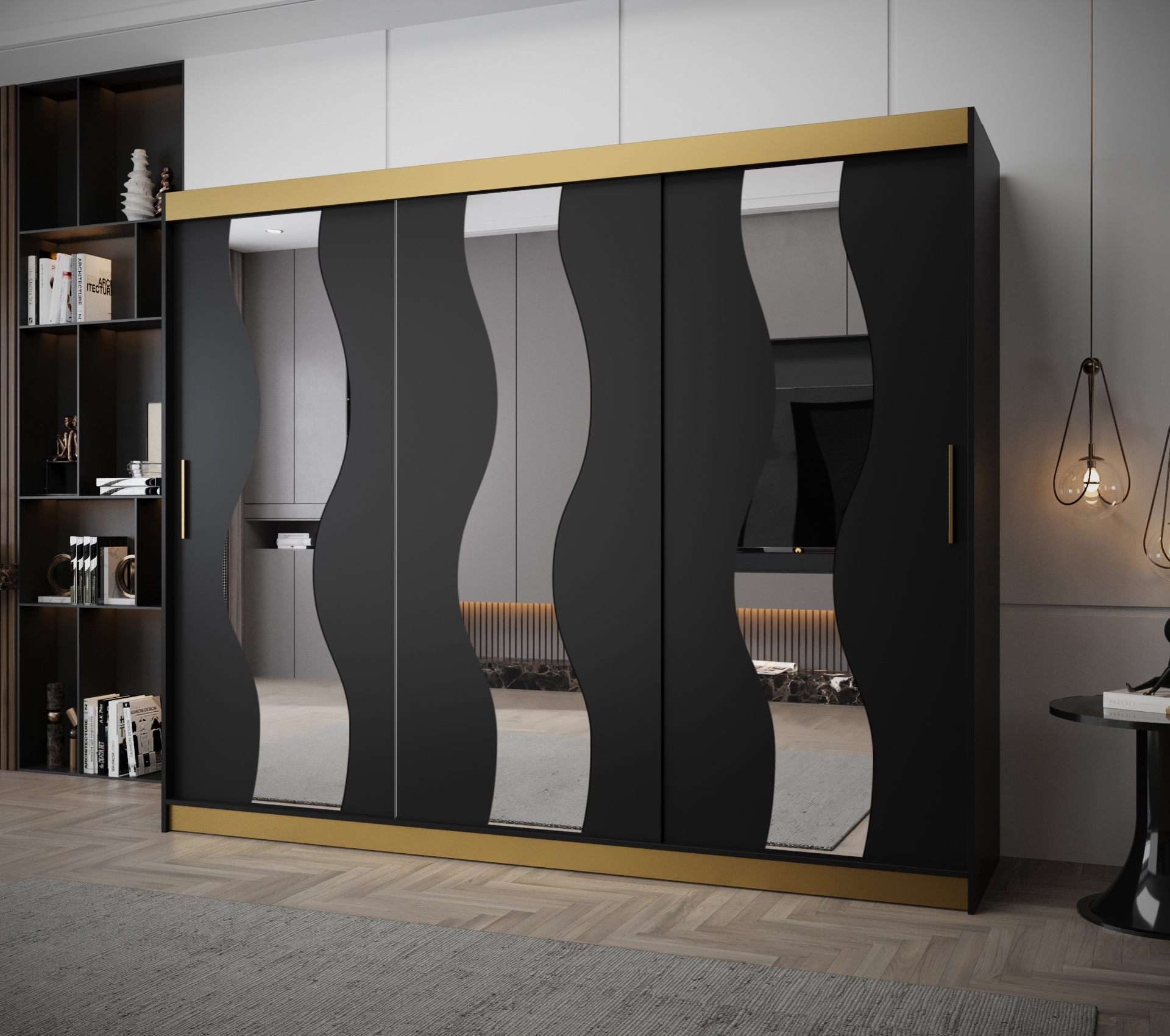 Šatní skříň Abi Sewilla Premium Barva korpusu: Černá + zlatá