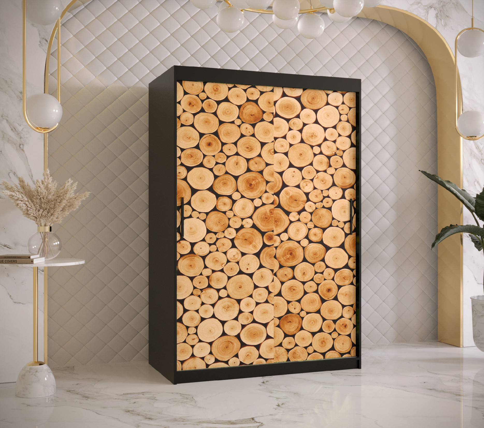 Šatní skříň Abi Sosna 1 Barva korpusu: Černá