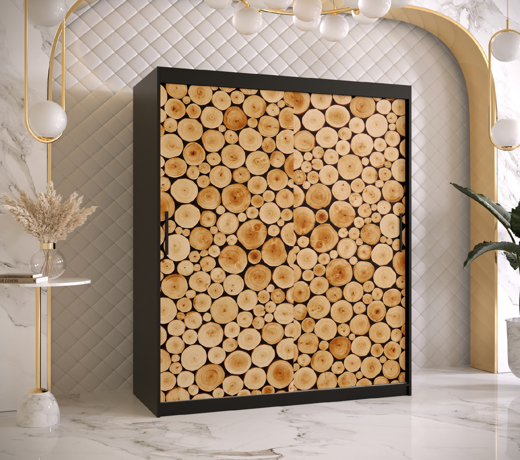 Šatní skříň Abi Sosna 1 Barva korpusu: Černá