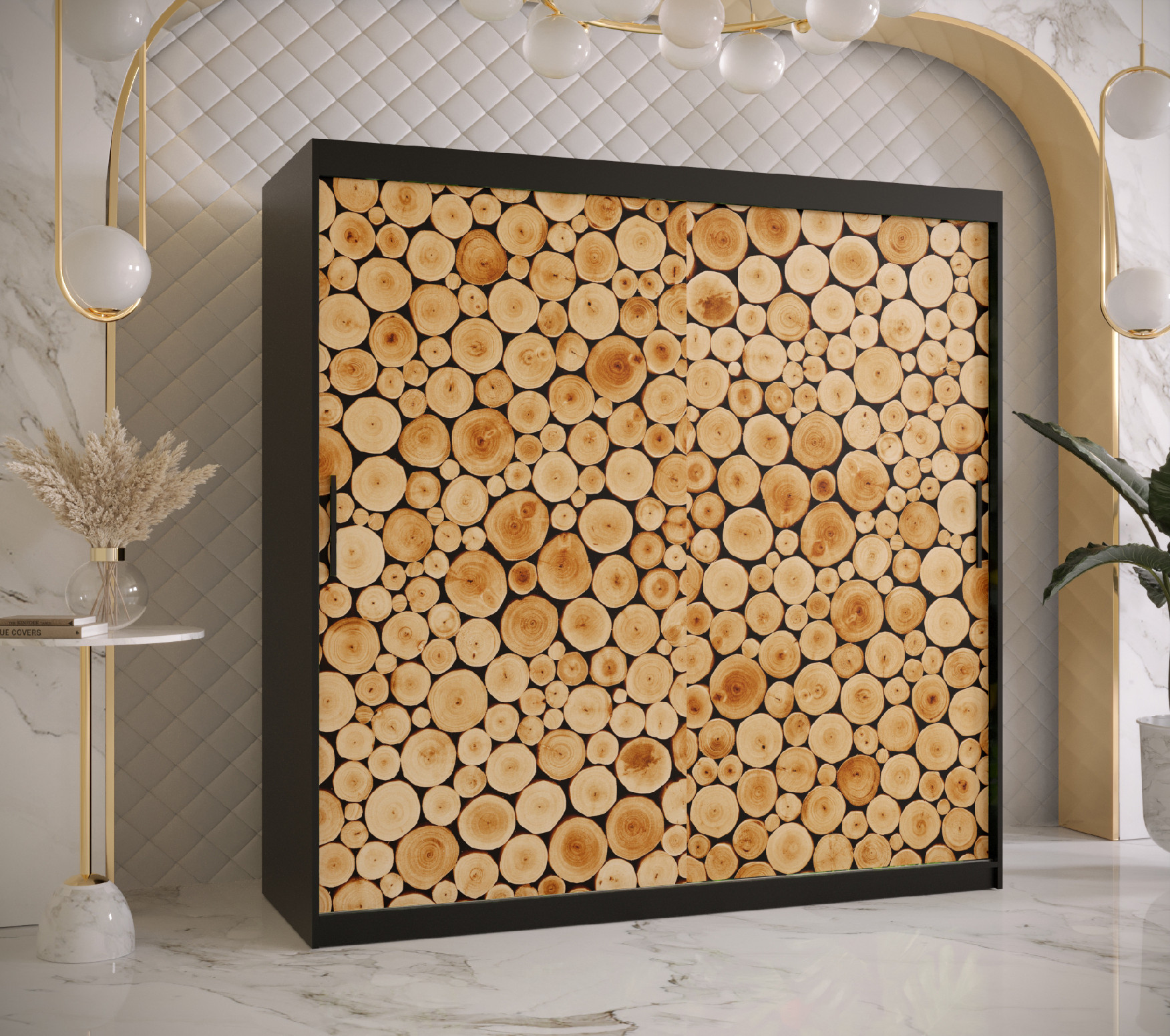 Šatní skříň Abi Sosna 1 Barva korpusu: Černá