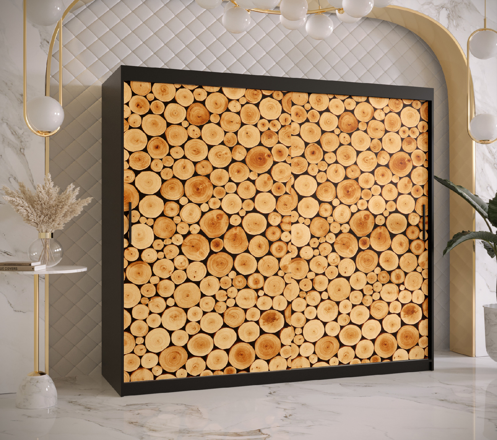 Šatní skříň Abi Sosna 1 Barva korpusu: Černá