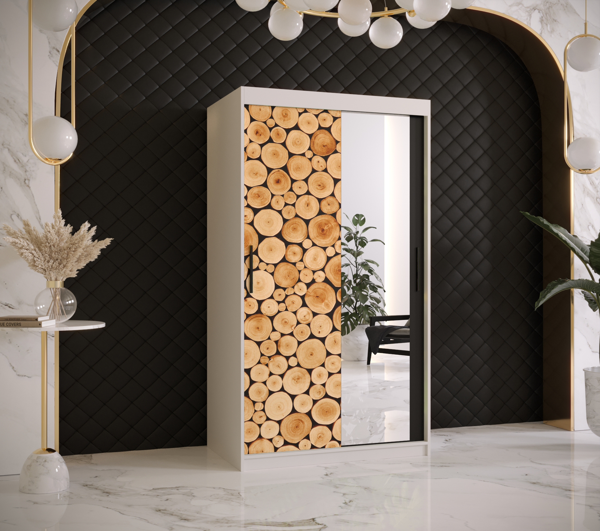 Šatní skříň Abi Sosna 2 Barva korpusu: Bílá