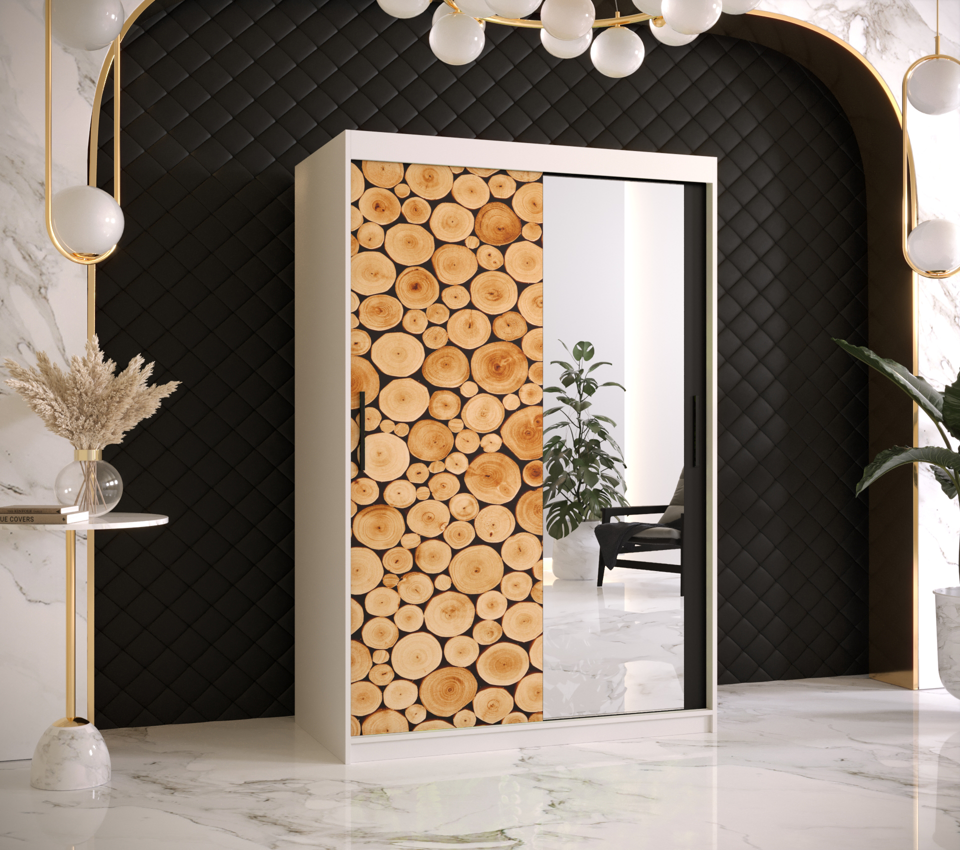 Šatní skříň Abi Sosna 2 Barva korpusu: Bílá