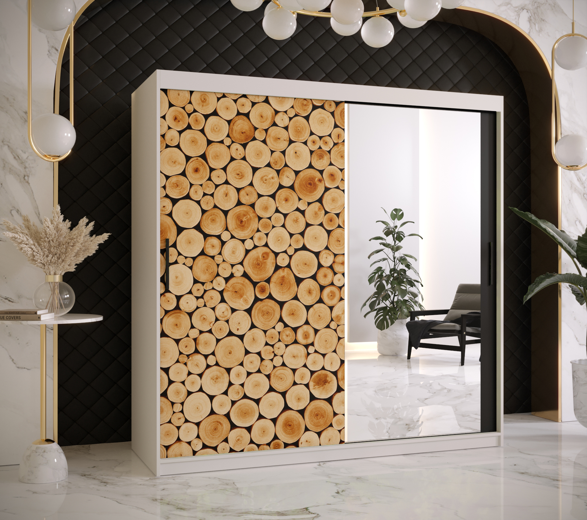 Šatní skříň Abi Sosna 2 Barva korpusu: Bílá