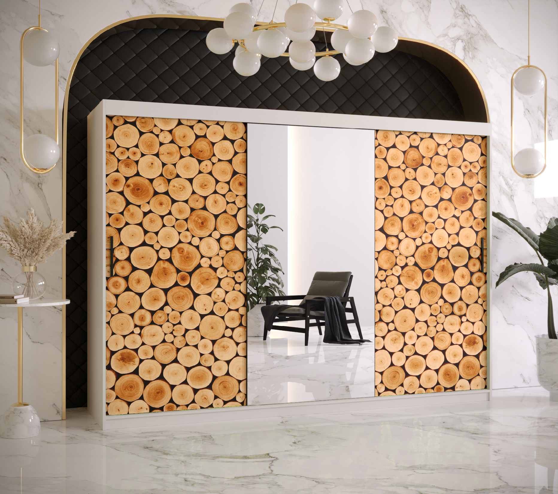 Šatní skříň Abi Sosna 2 Barva korpusu: Bílá