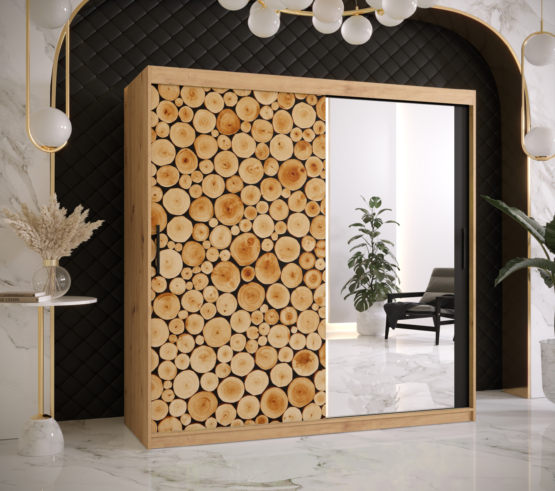 Šatní skříň Abi Sosna 2 Barva korpusu: Dub - Artisan