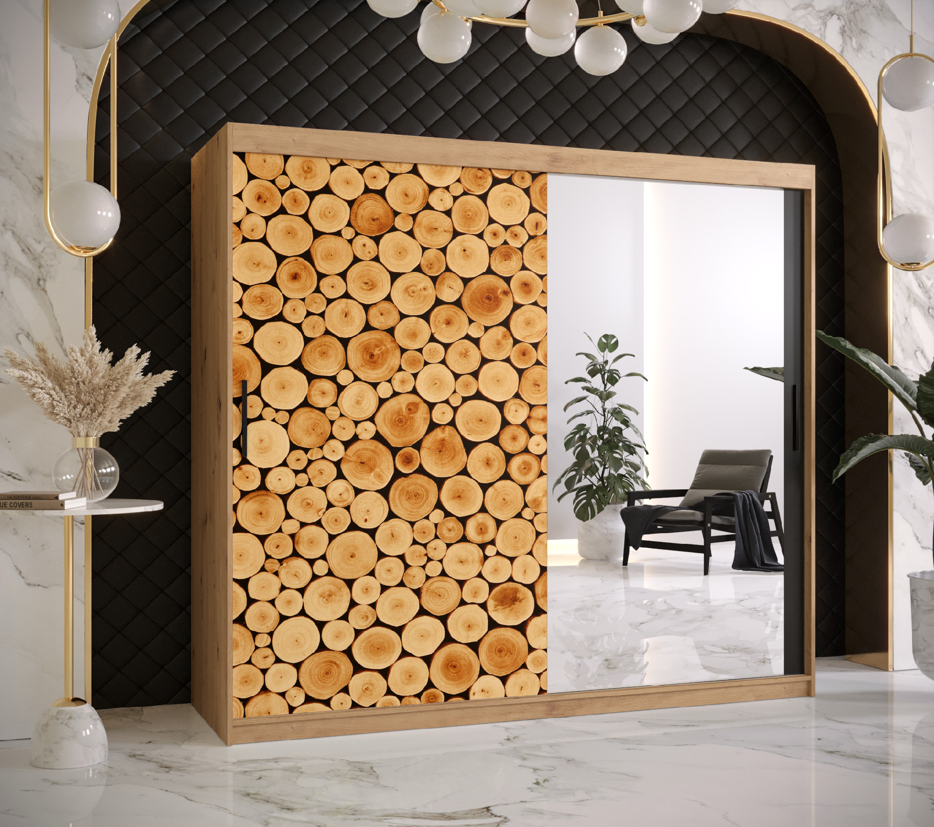 Šatní skříň Abi Sosna 2 Barva korpusu: Dub - Artisan