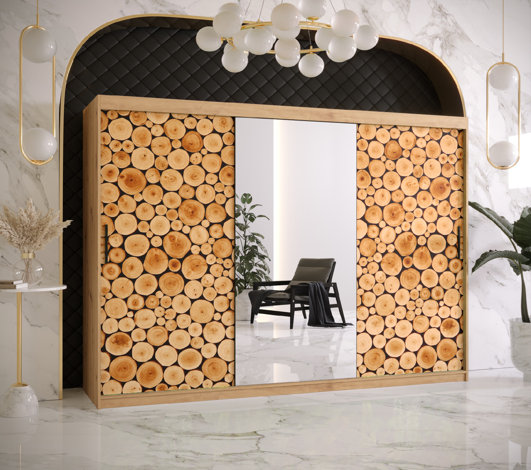 Šatní skříň Abi Sosna 2 Barva korpusu: Dub - Artisan