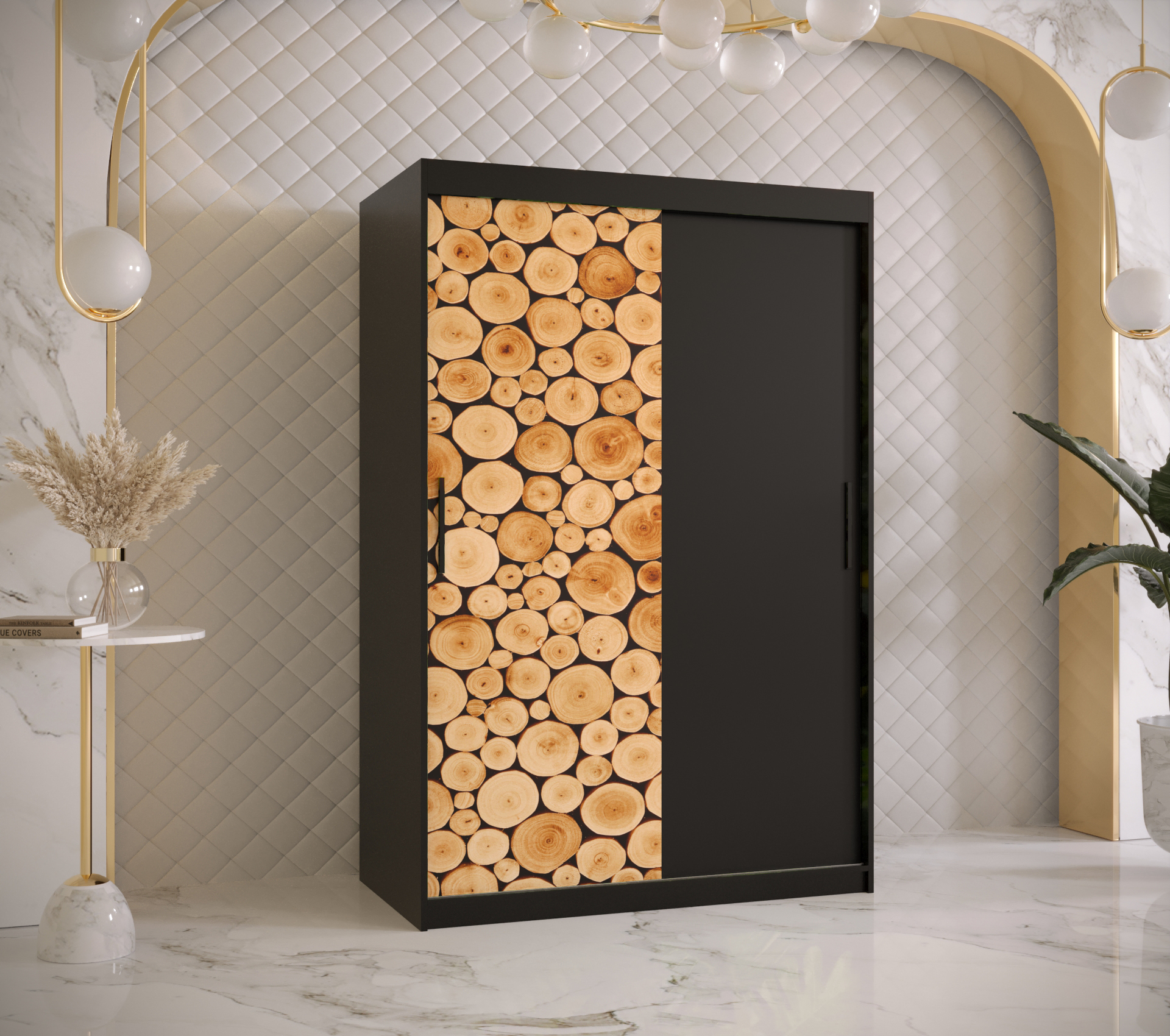 Šatní skříň Abi Sosna Barva korpusu: Černá