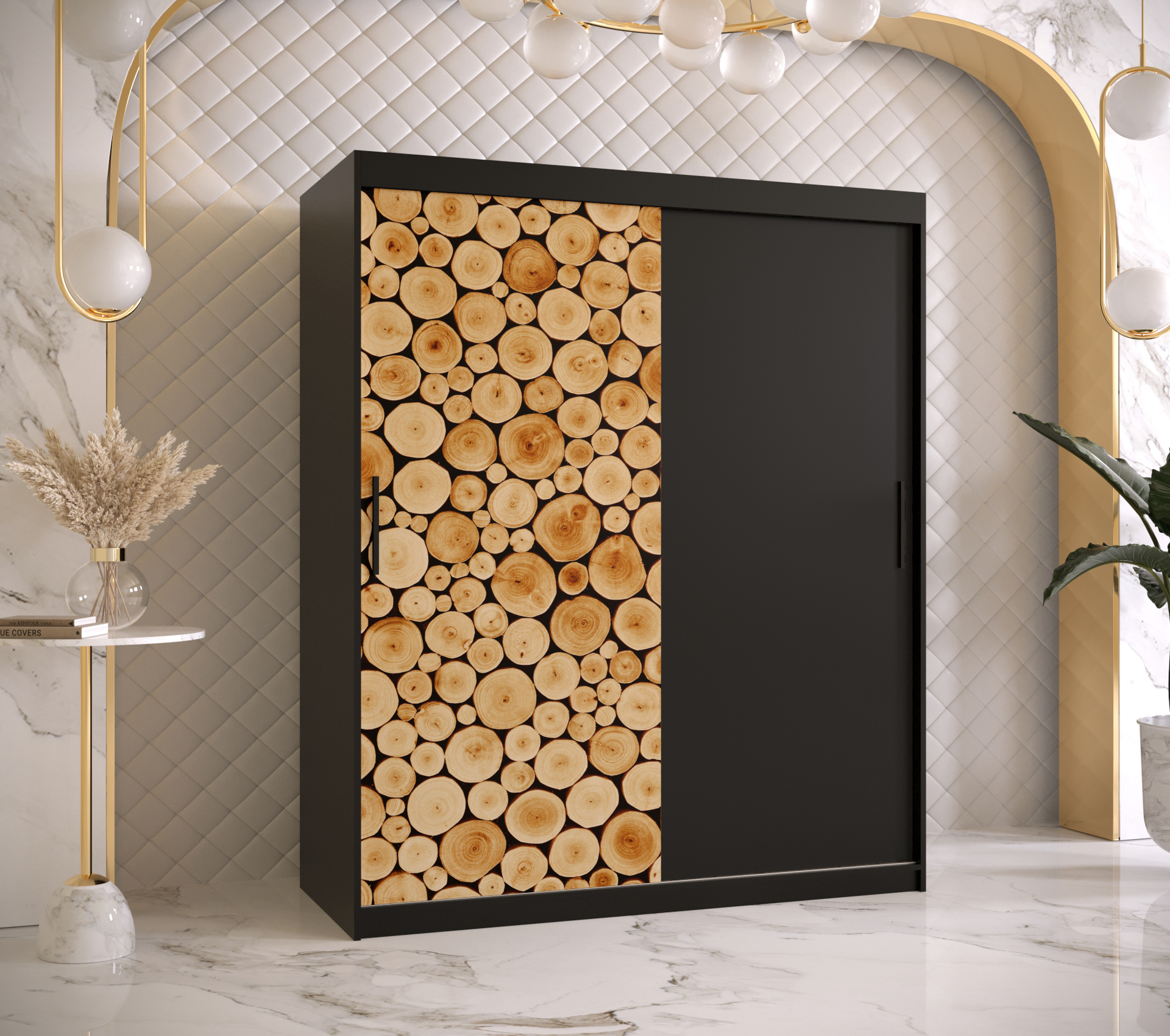 Šatní skříň Abi Sosna Barva korpusu: Černá