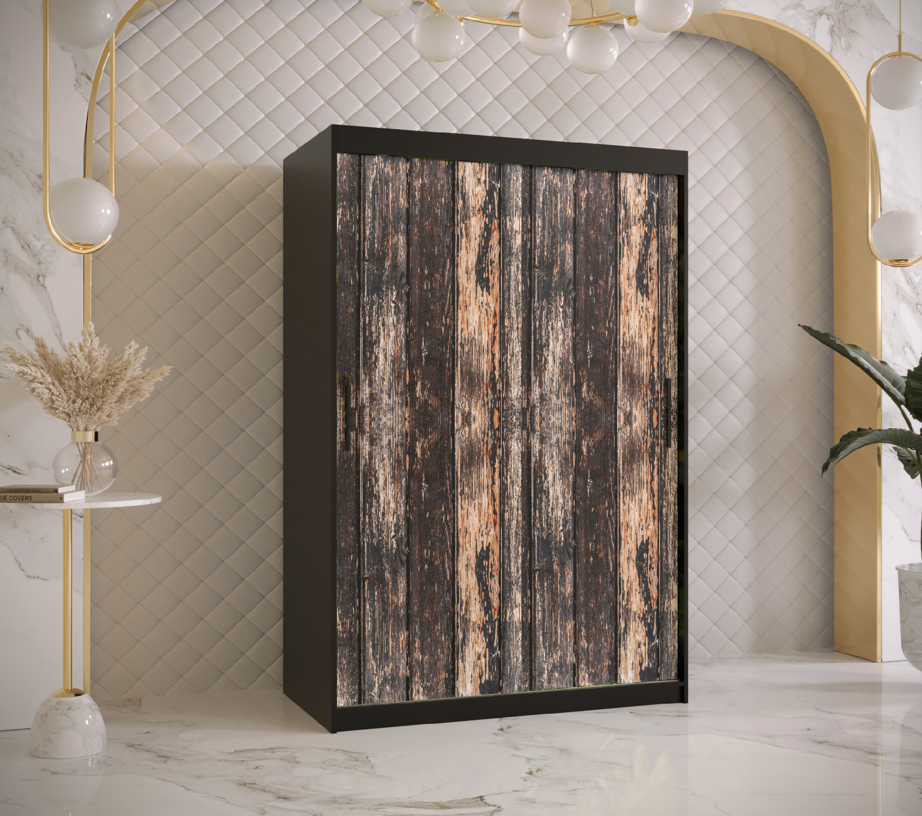 Šatní skříň Abi Stodola 1 Barva korpusu: Černá