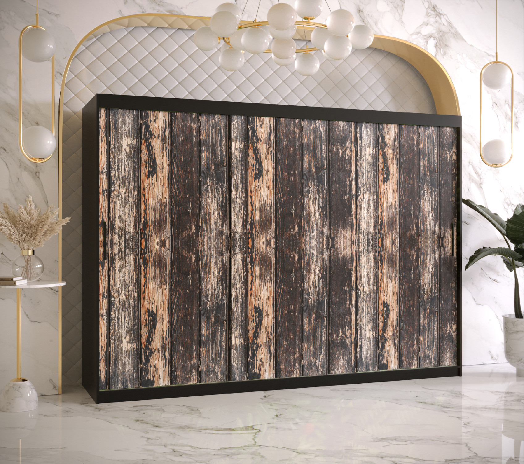 Šatní skříň Abi Stodola 1 Barva korpusu: Černá