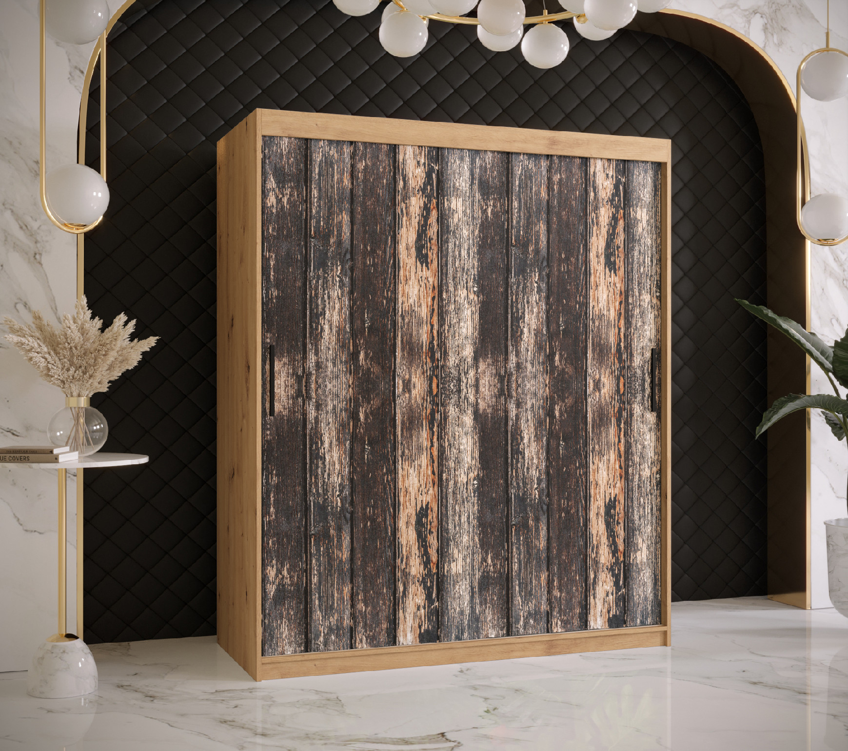 Šatní skříň Abi Stodola 1 Barva korpusu: Dub - Artisan