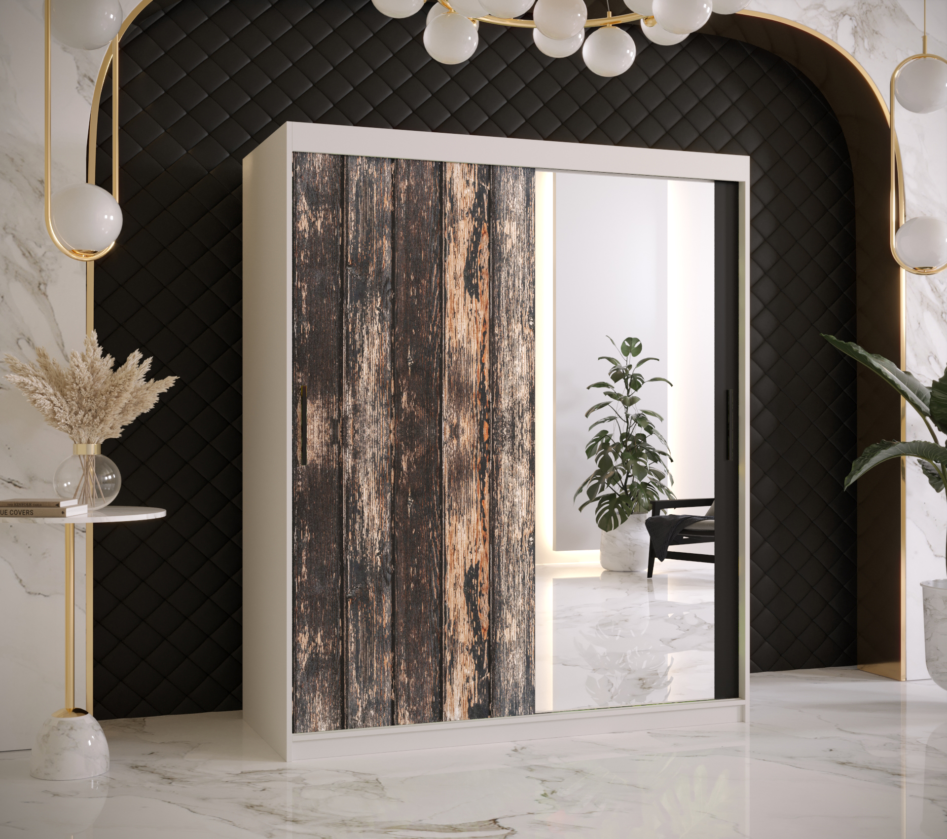 Šatní skříň Abi Stodola 2 Barva korpusu: Bílá