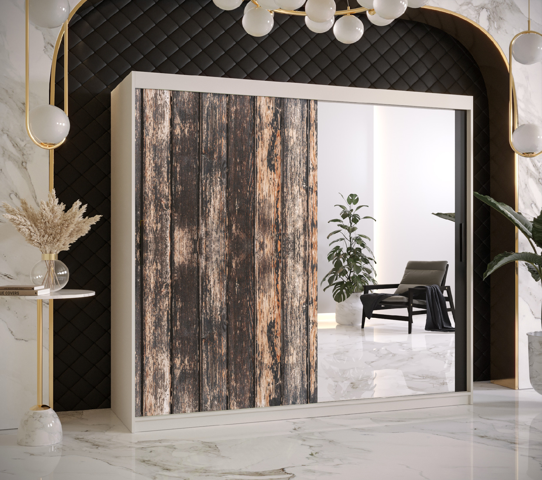 Šatní skříň Abi Stodola 2 Barva korpusu: Bílá