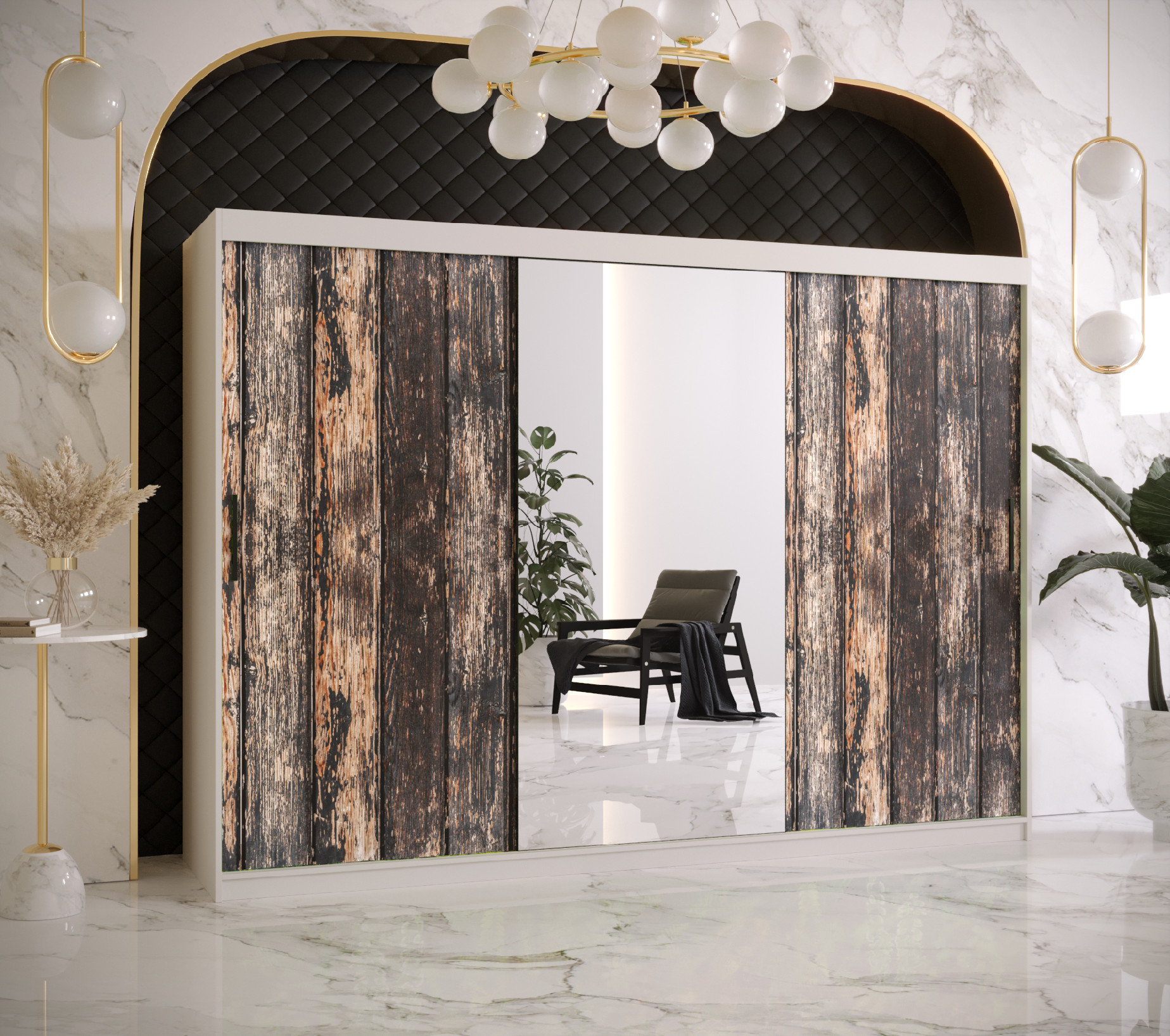 Šatní skříň Abi Stodola 2 Barva korpusu: Bílá