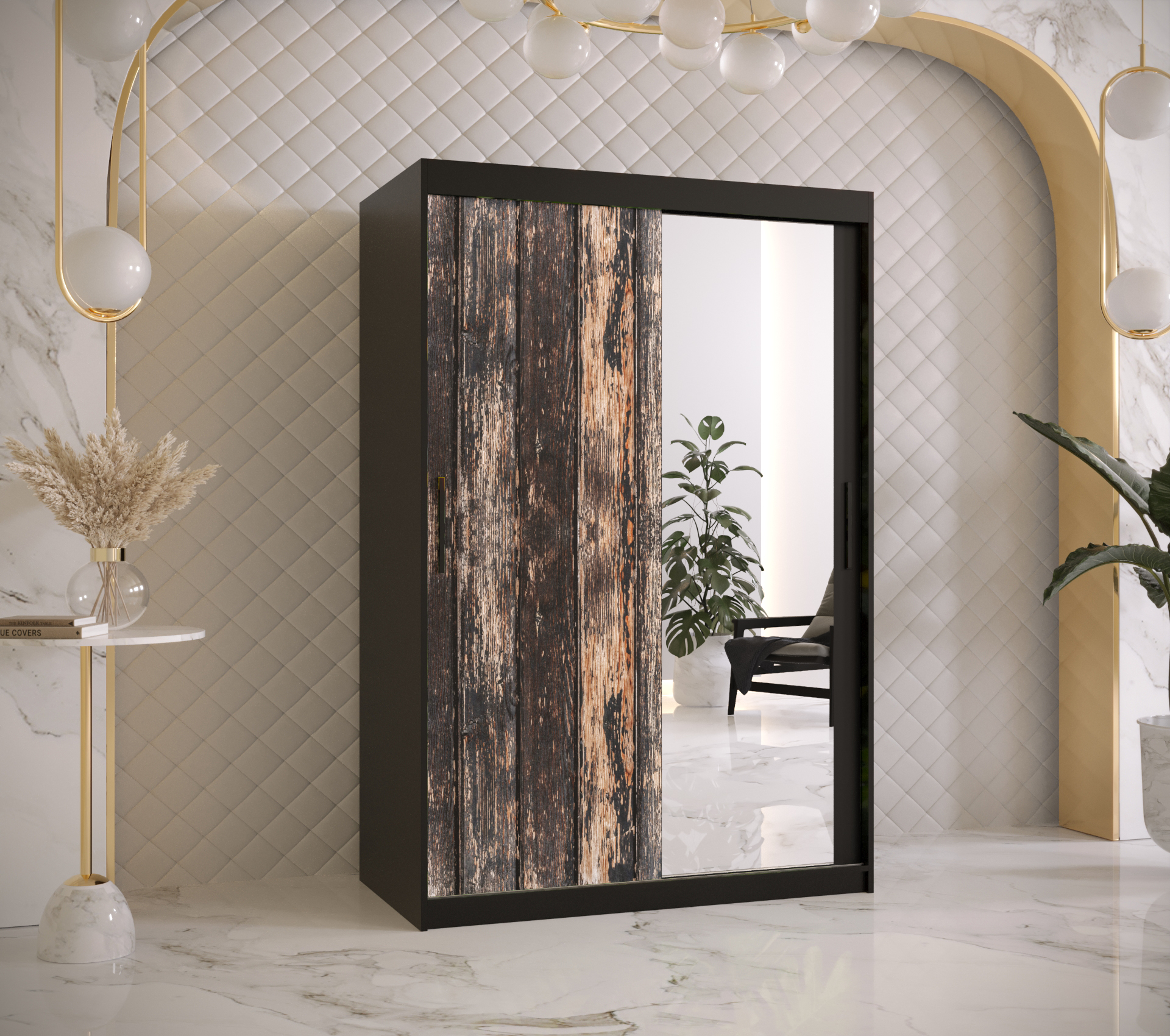 Šatní skříň Abi Stodola 2 Barva korpusu: Černá