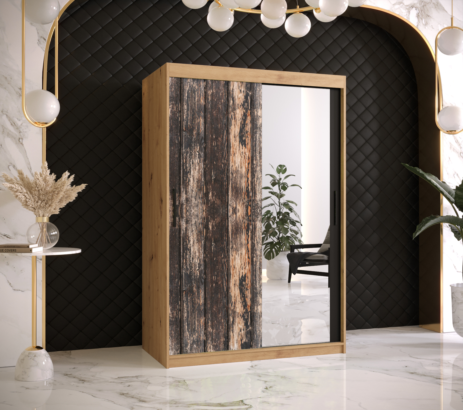 Šatní skříň Abi Stodola 2 Barva korpusu: Dub - Artisan