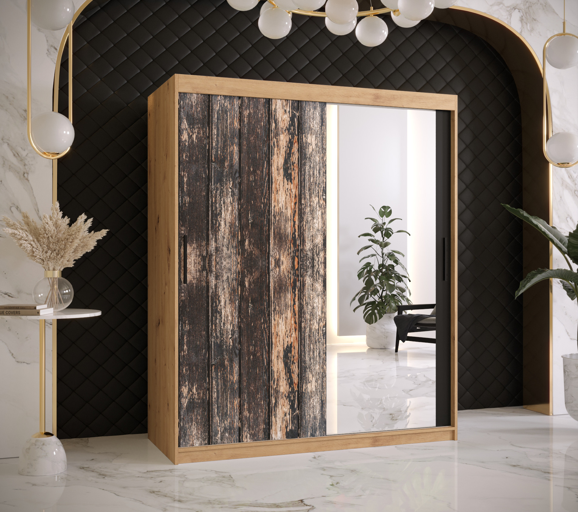 Šatní skříň Abi Stodola 2 Barva korpusu: Dub - Artisan