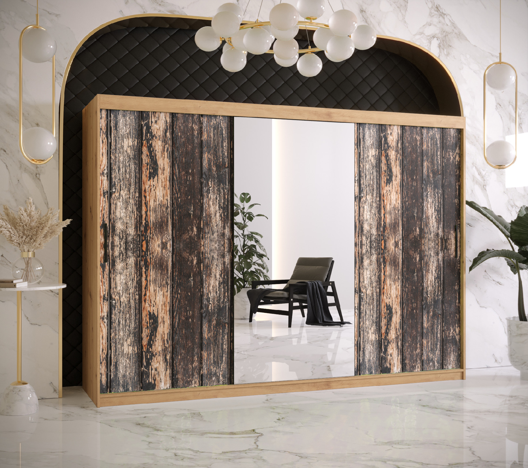 Šatní skříň Abi Stodola 2 Barva korpusu: Dub - Artisan