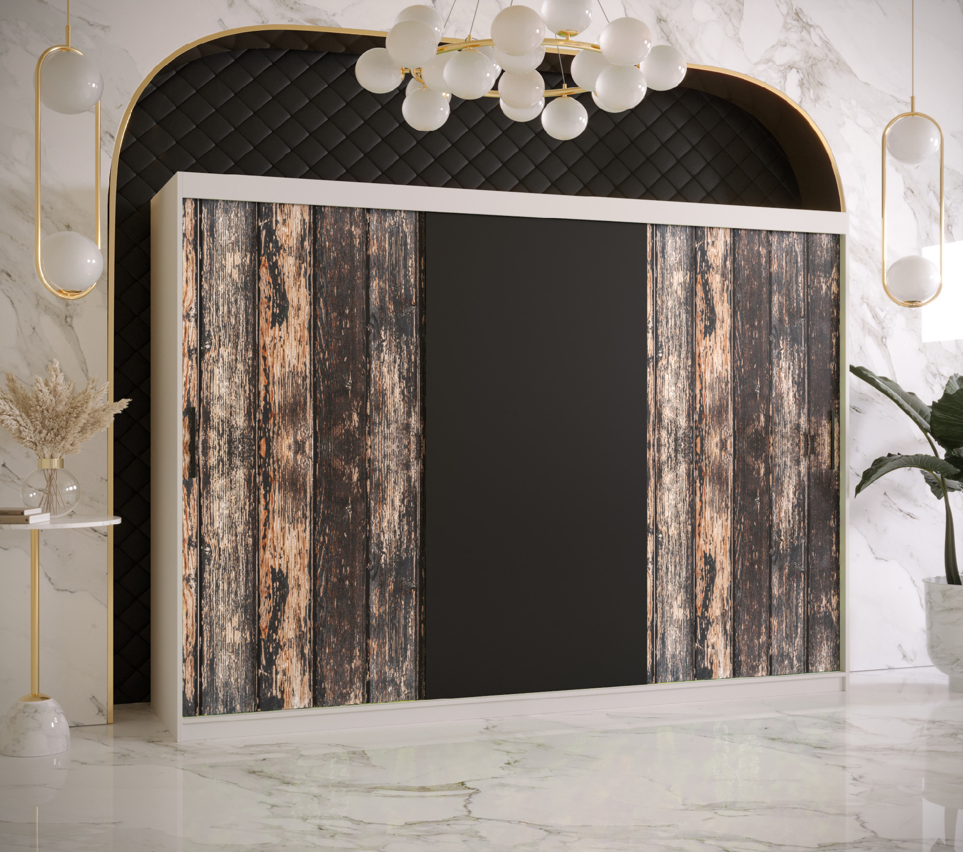 Šatní skříň Abi Stodola Barva korpusu: Bílá