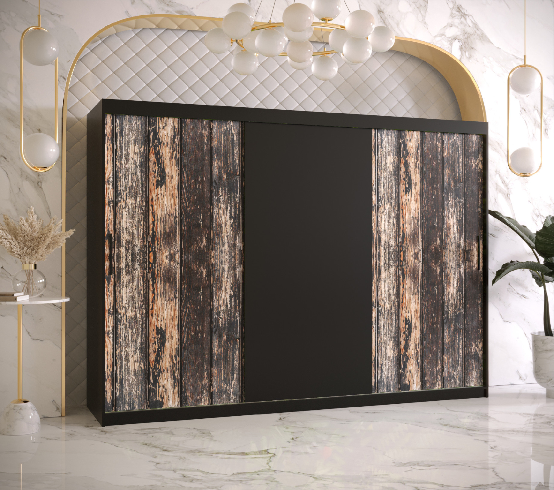 Šatní skříň Abi Stodola Barva korpusu: Černá