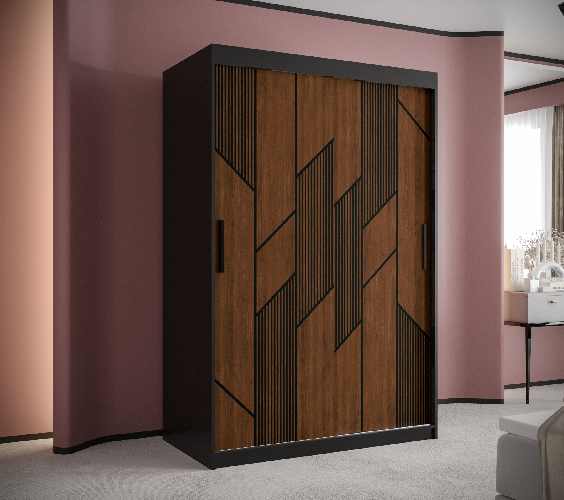 Šatní skříň Abi Sydney 1 Barva korpusu: Černá