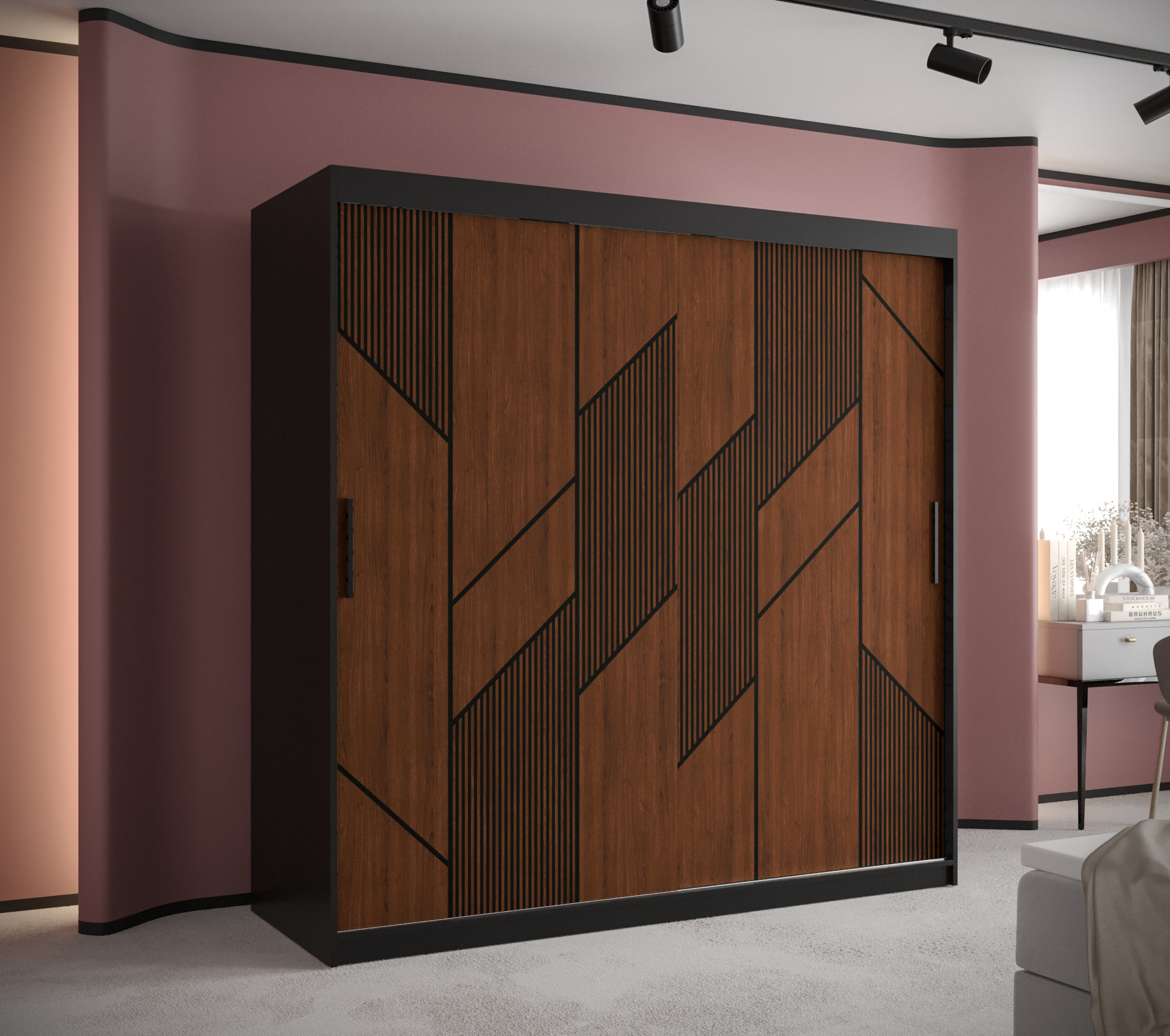 Šatní skříň Abi Sydney 1 Barva korpusu: Černá