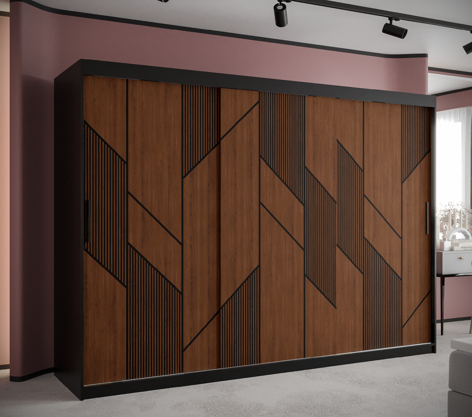 Šatní skříň Abi Sydney 1 Barva korpusu: Černá