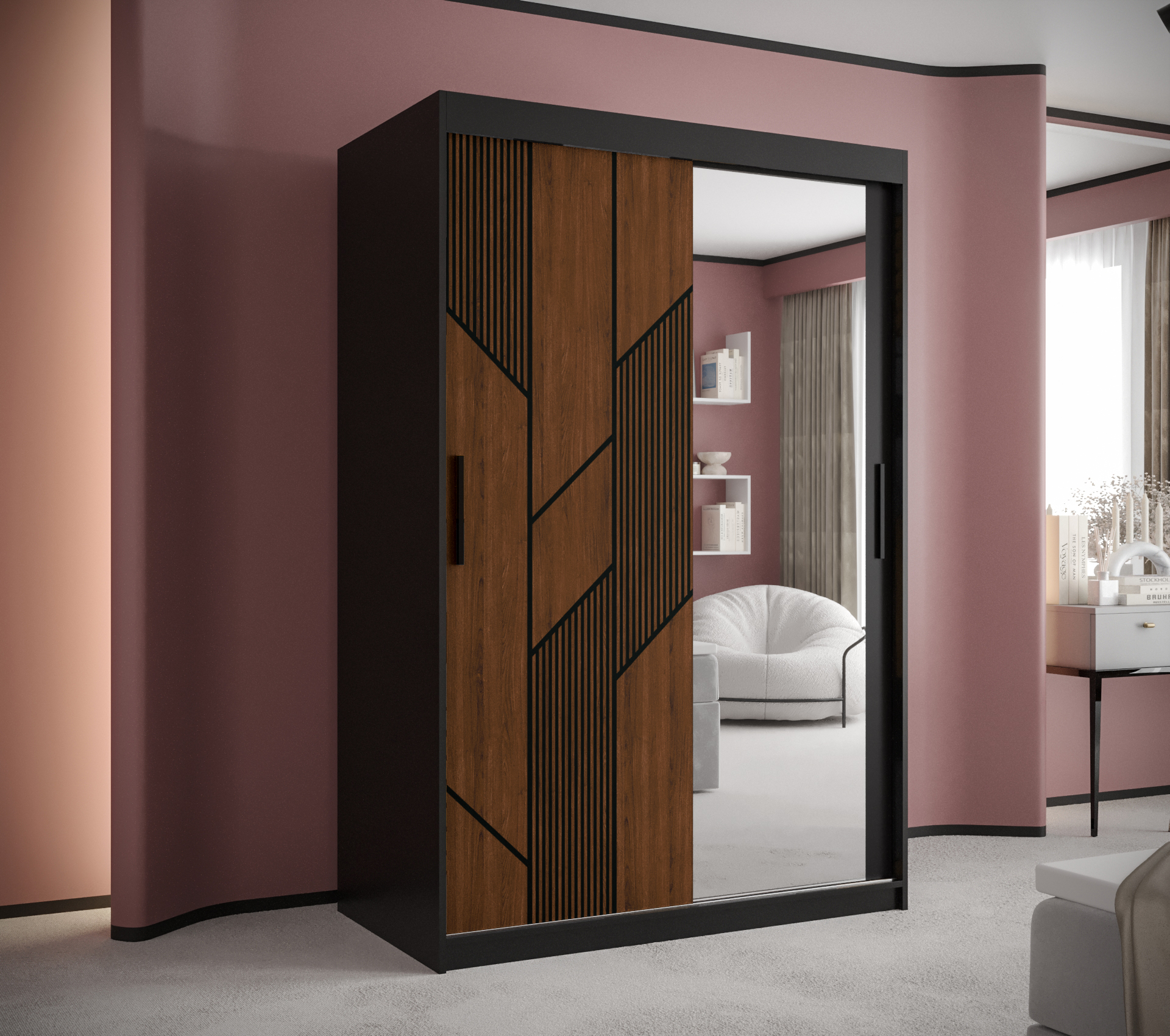 Šatní skříň Abi Sydney 2 Barva korpusu: Černá