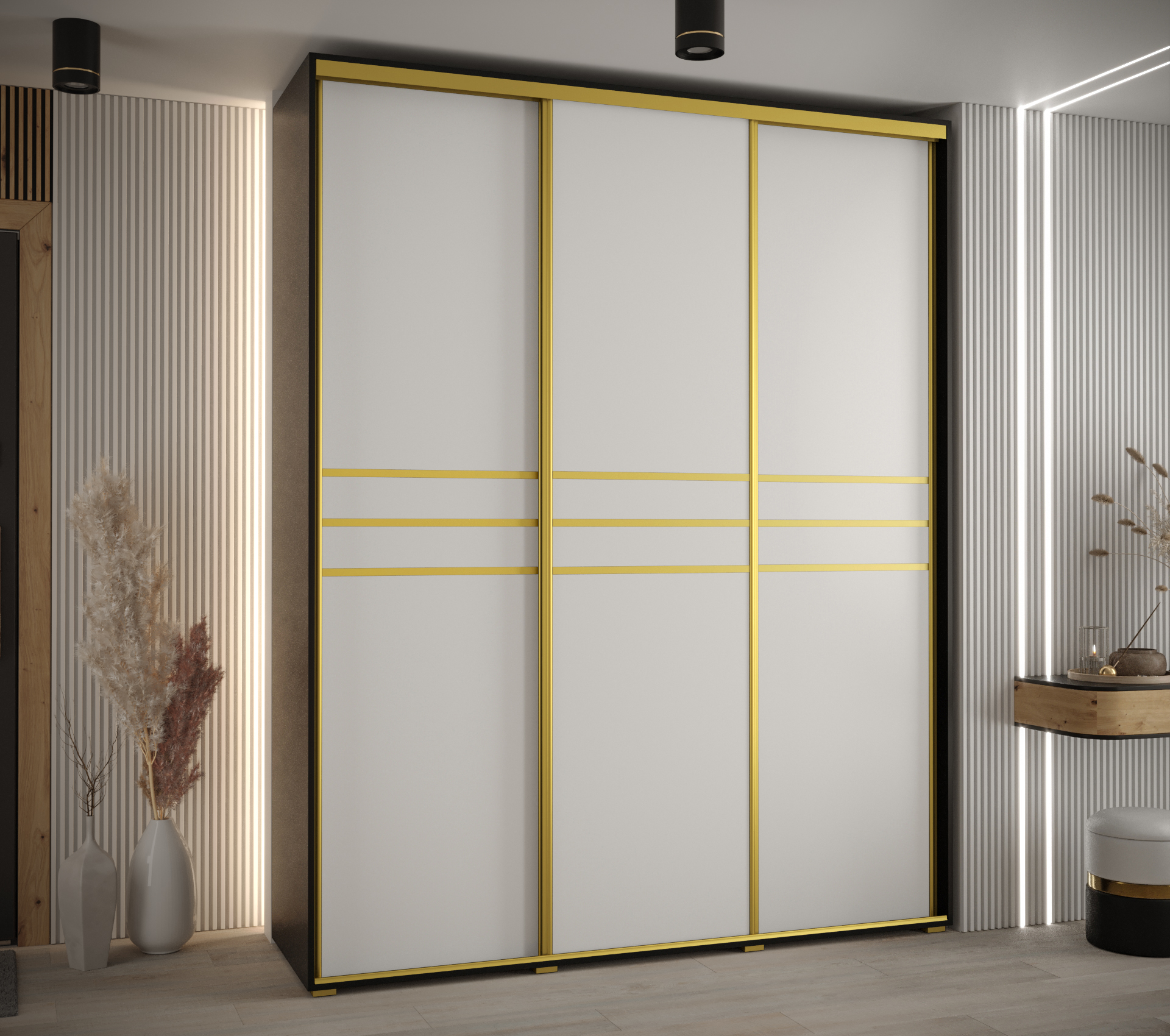 Šatní skříň Cannes 10 - hloubka 60 cm Barva korpusu: Černá