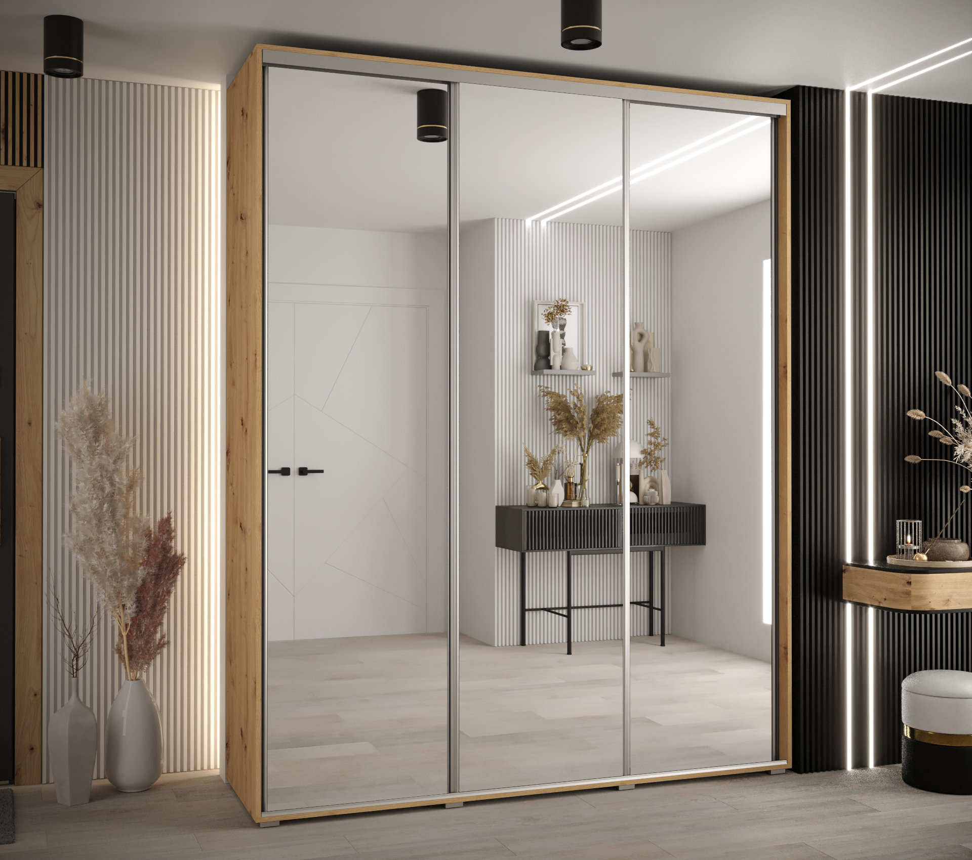 Šatní skříň Cannes 2 - hloubka 60 cm Barva korpusu: Černá