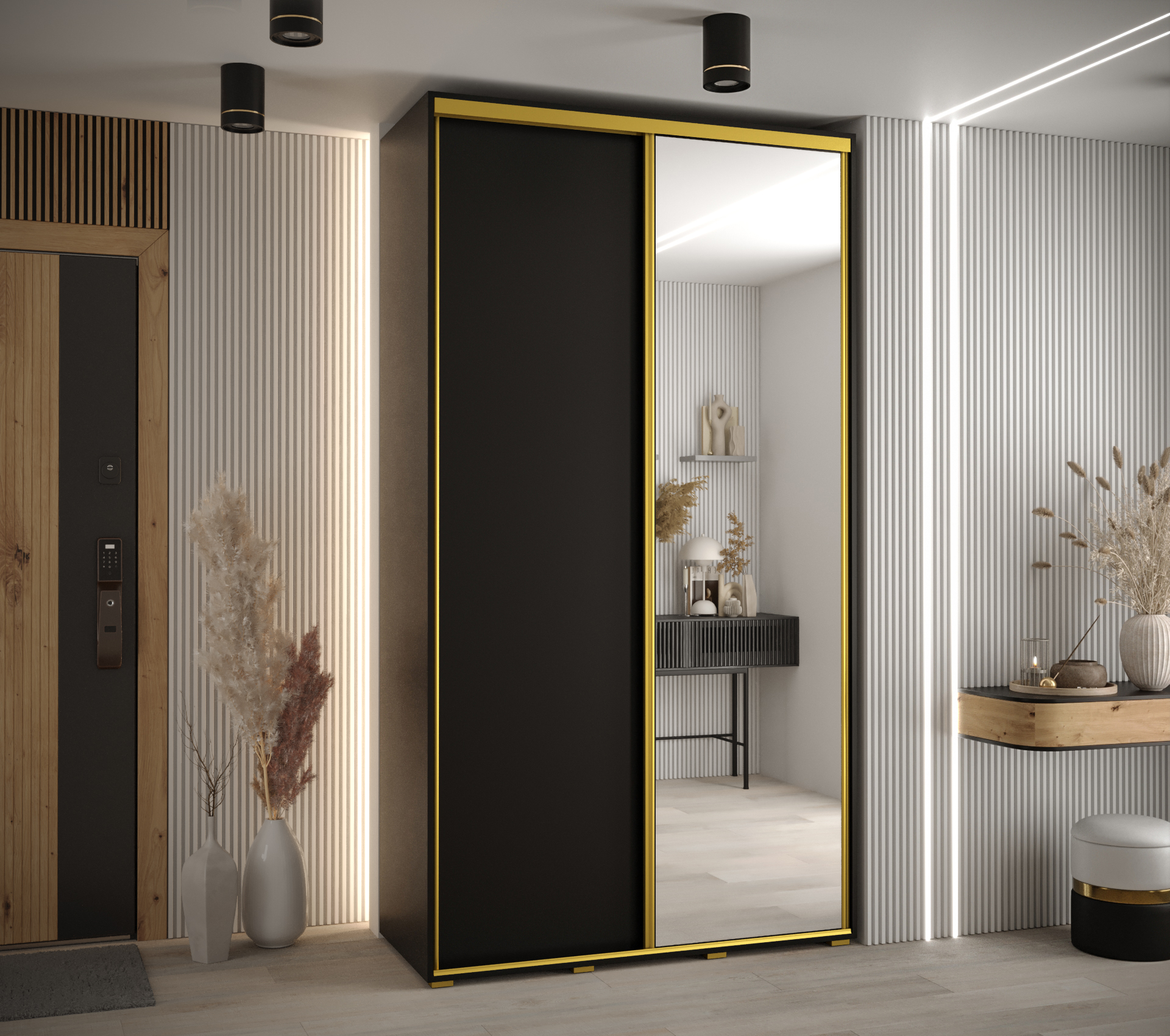 Šatní skříň Cannes 3 - hloubka 45 cm Barva korpusu: Dub - Artisan