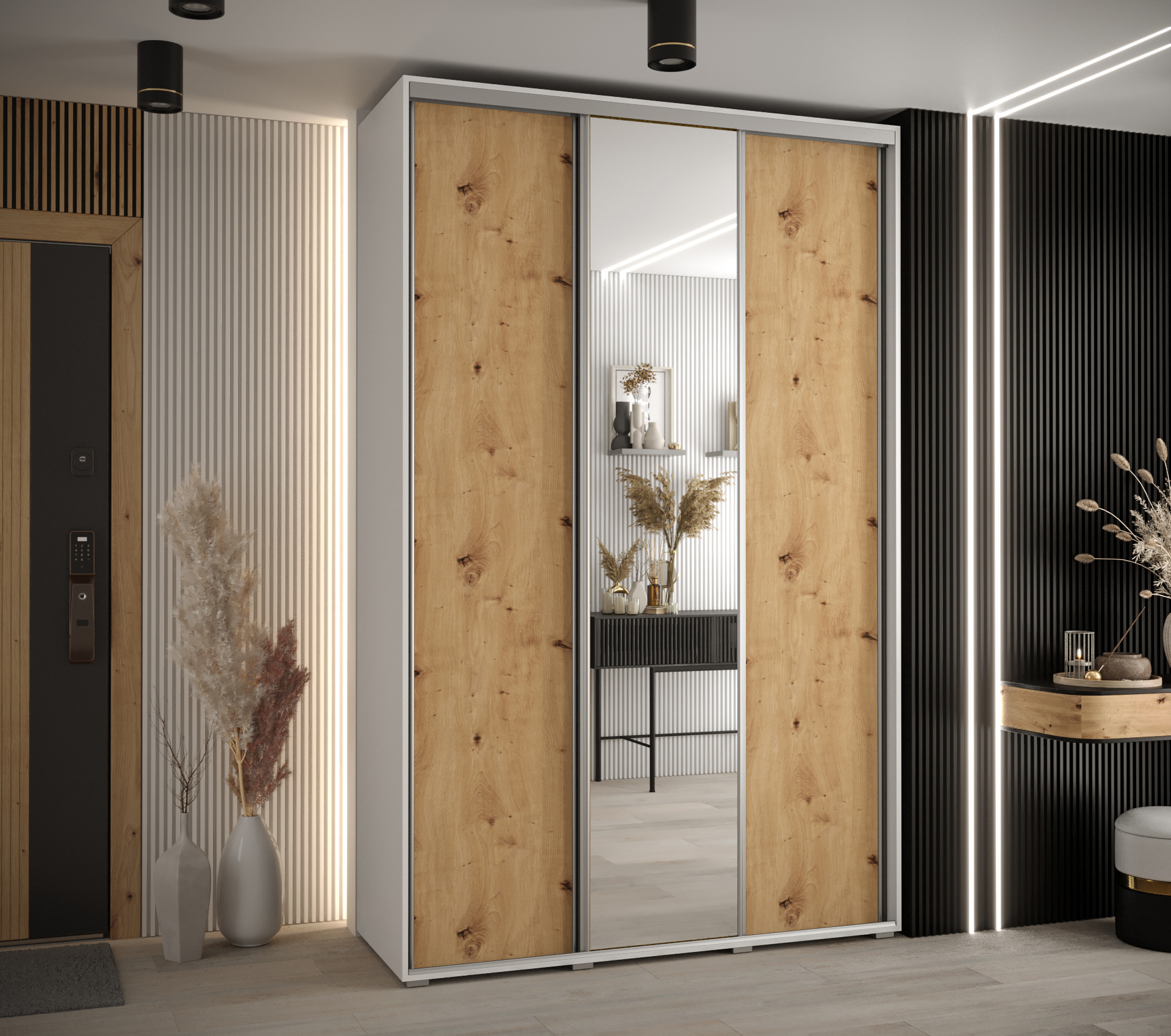 Šatní skříň Cannes 3 - hloubka 60 cm Barva korpusu: Černá