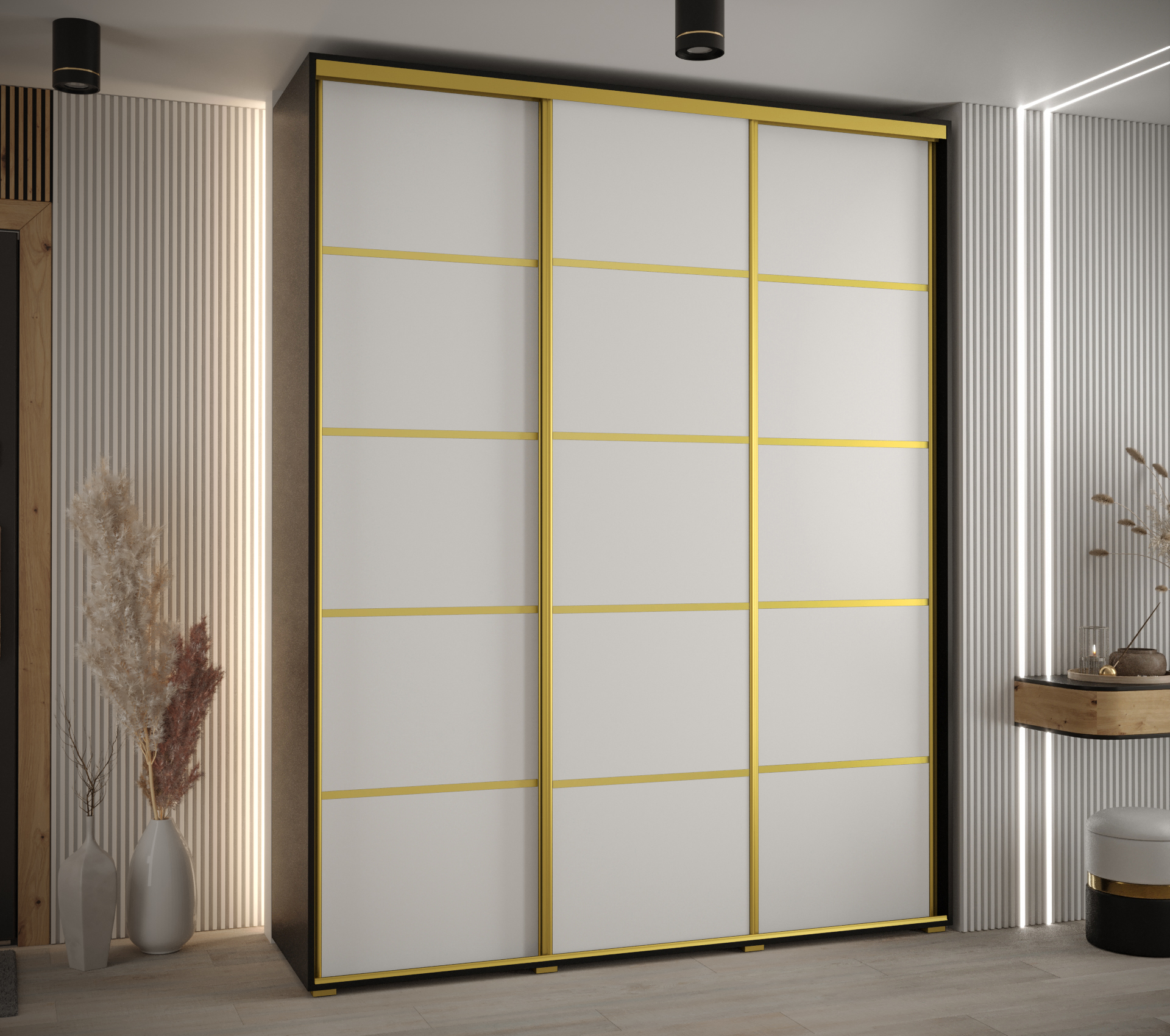 Šatní skříň Cannes 4 - hloubka 45 cm Barva korpusu: Bílá