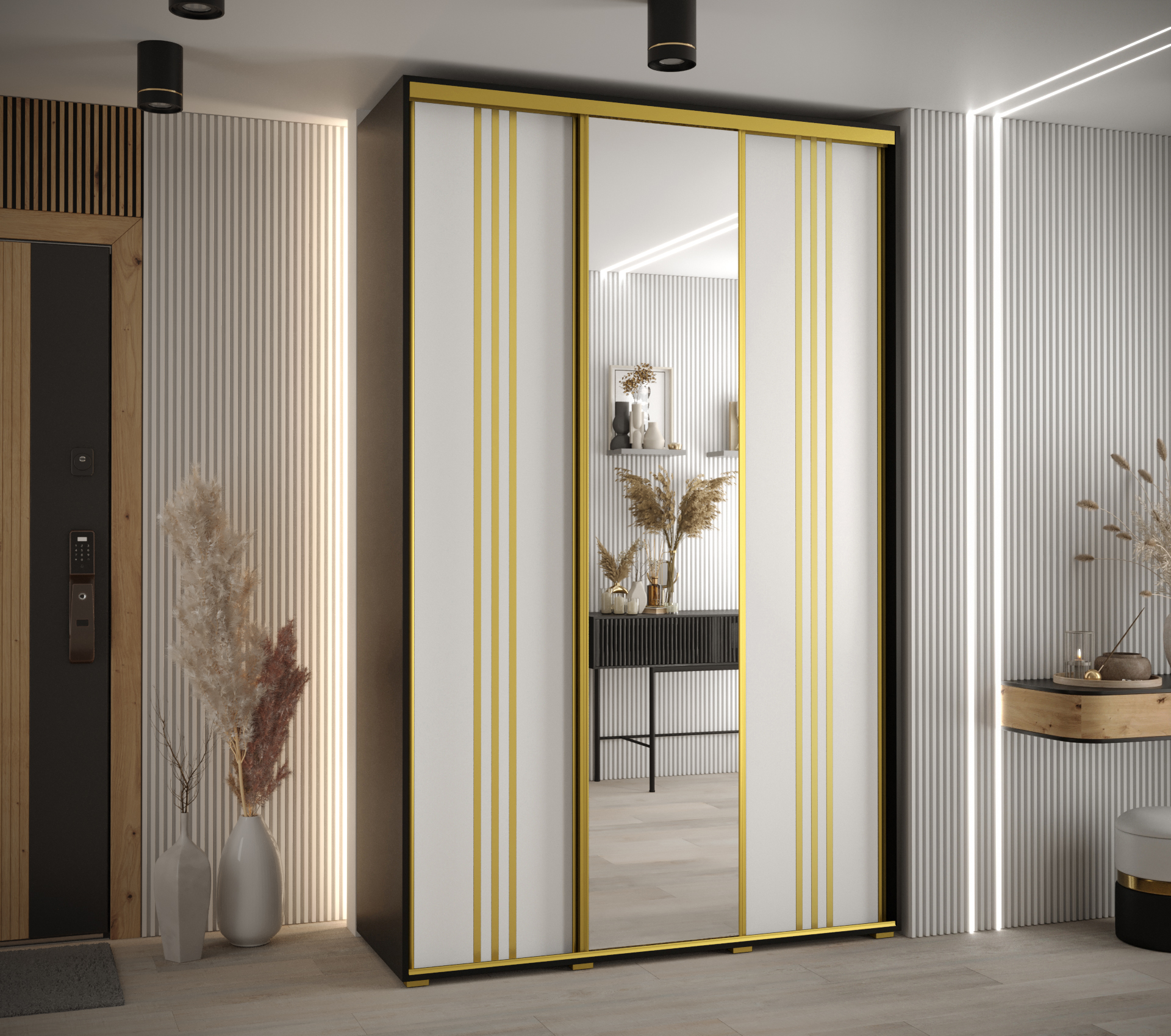 Šatní skříň Cannes 7 - hloubka 60 cm Barva korpusu: Černá