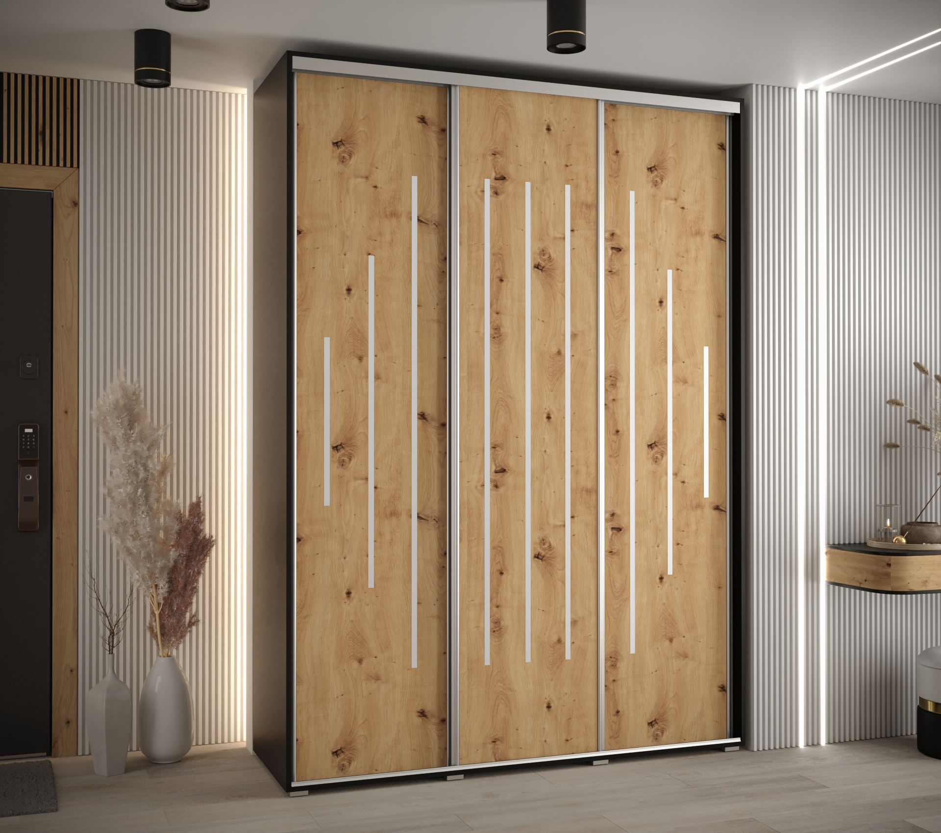 Šatní skříň Davos 12 - hloubka 45 cm Barva korpusu: Dub - Artisan